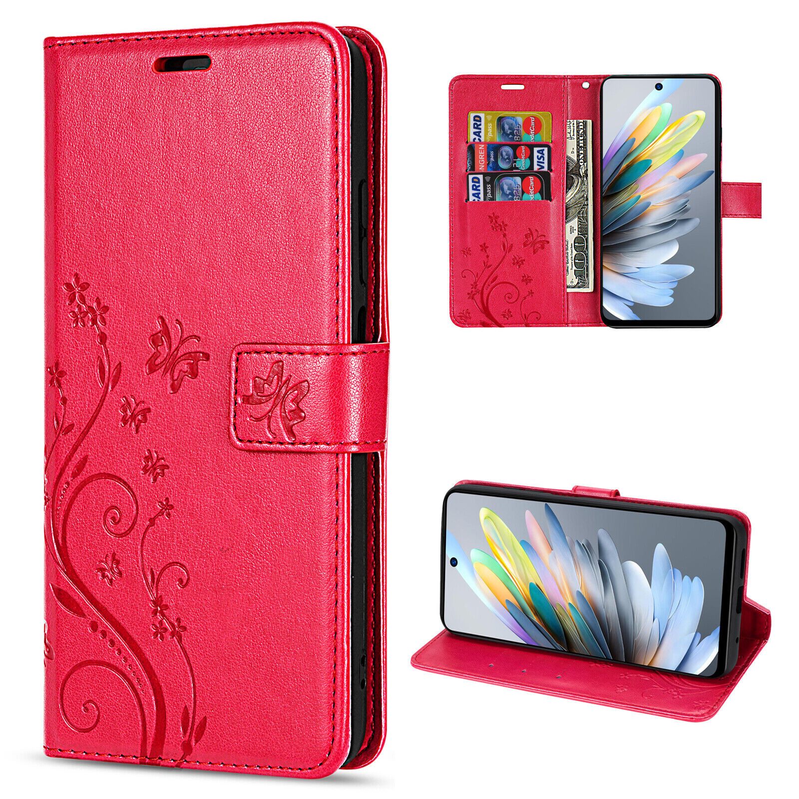betterfon Handyhülle Handytasche für ZTE Blade A75 Klapphülle Flip Case, Bookstyle-Hülle: Magnetverschluss 3 Kartenfächer & Standfunktion