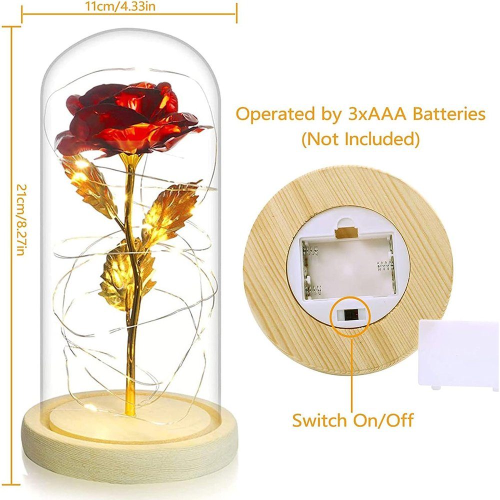 Kunstblume Galaxy Rose Blume Geschenk, LED-Lichterkette günstig online kaufen