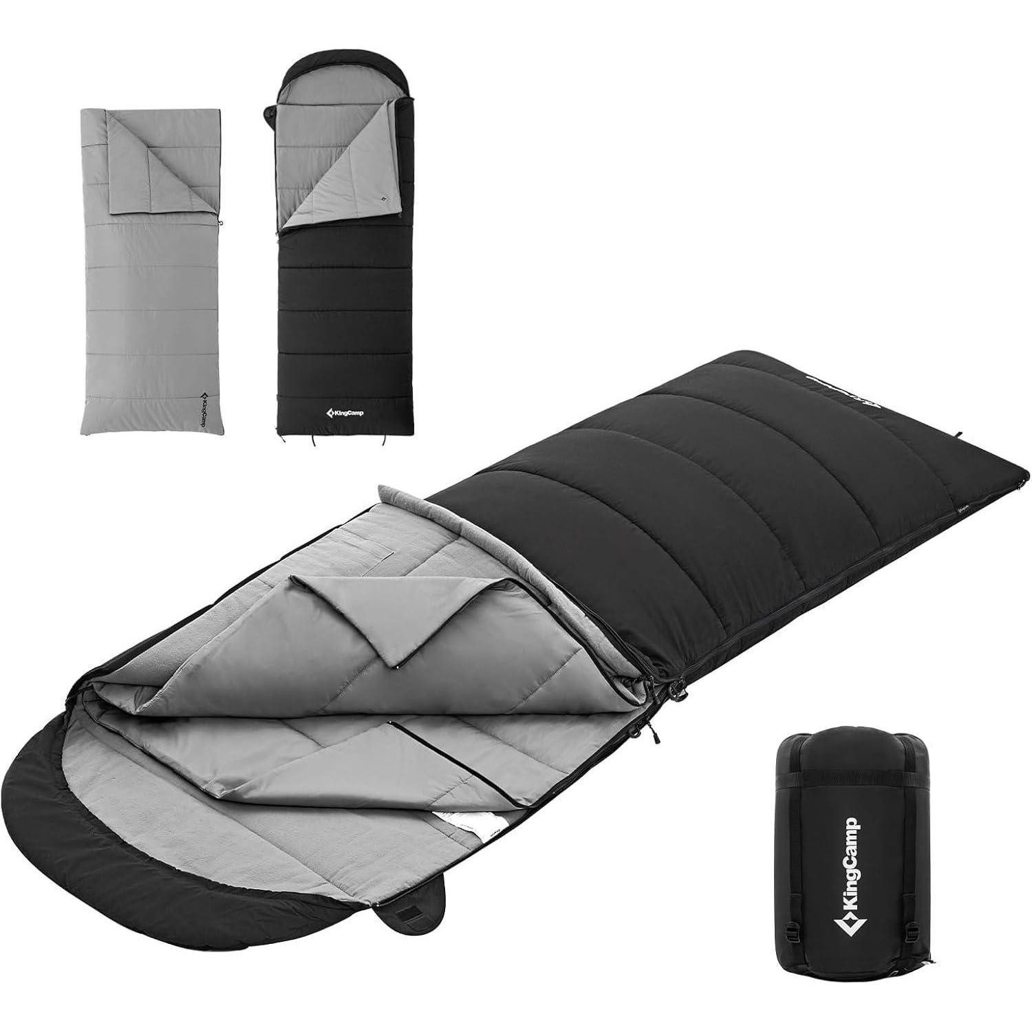 LuxusKollektion Deckenschlafsack Flanellschlafsack Outdoor 3-in-1 XXL Baumwolle Warmer Camping