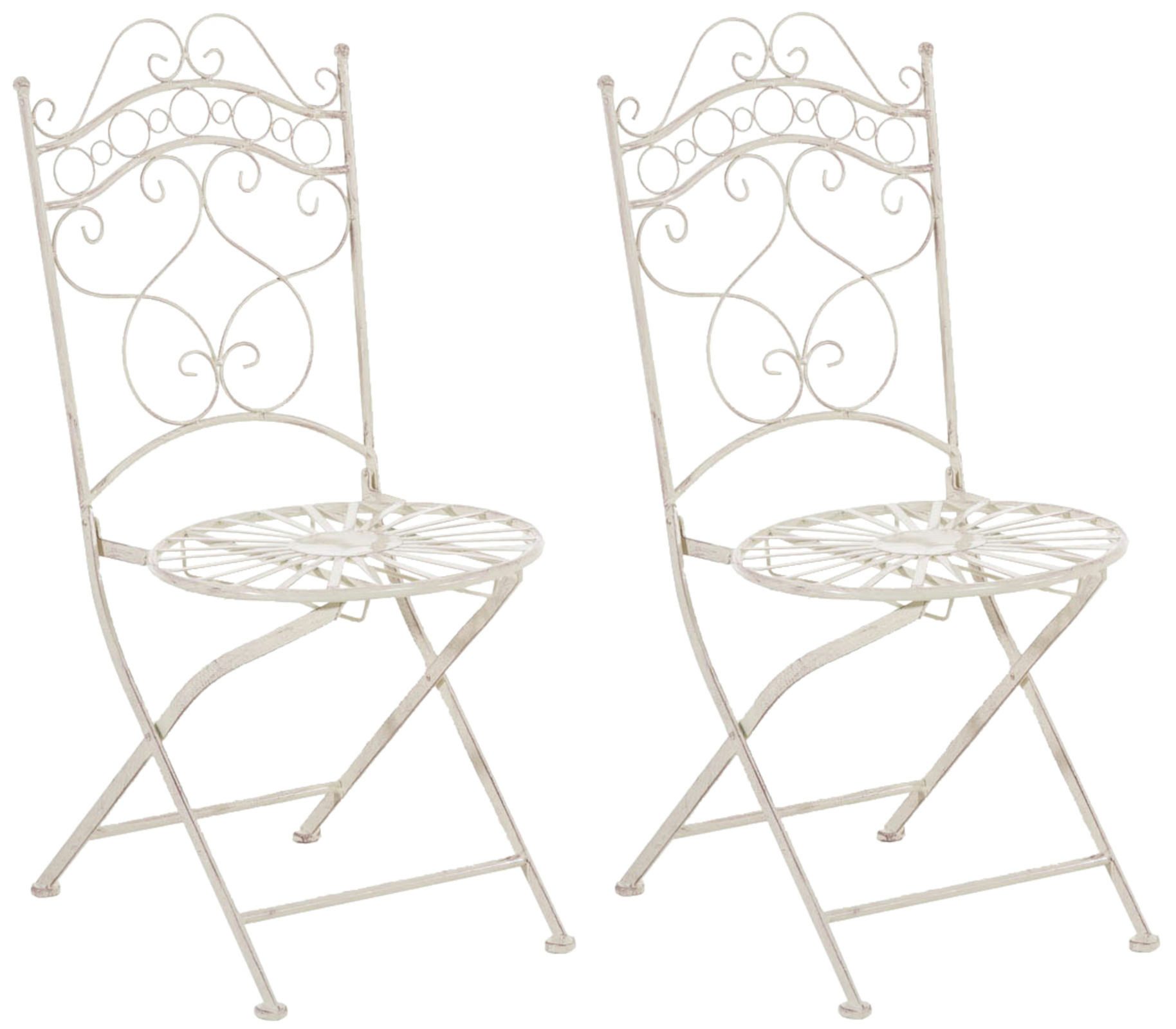 CLP Gartenstuhl Indra (2er Set), handgefertigter Eisenstuhl, Outdoor