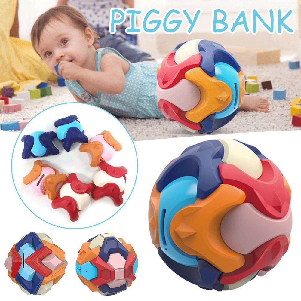 Sparschweine Spardose Blusmart Ballspielzeug, Kinder, Zusammengebaute runden Bunte Für L Spardose
