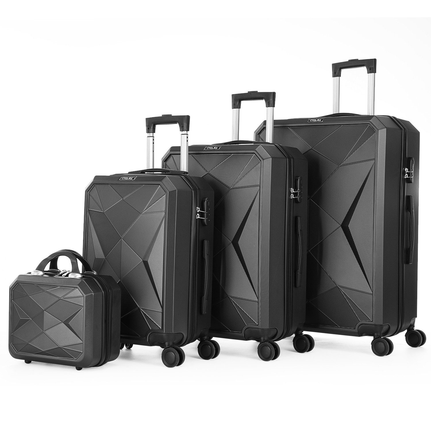 oyajia Kofferset Kofferset 4 Teilig Hartschale Leicht ABS+PC Erweiterbar Reisekoffer, Haltbar Trolley Handgepäck Sets mit TSA Schloss und 4 Rollen (SML-XL)