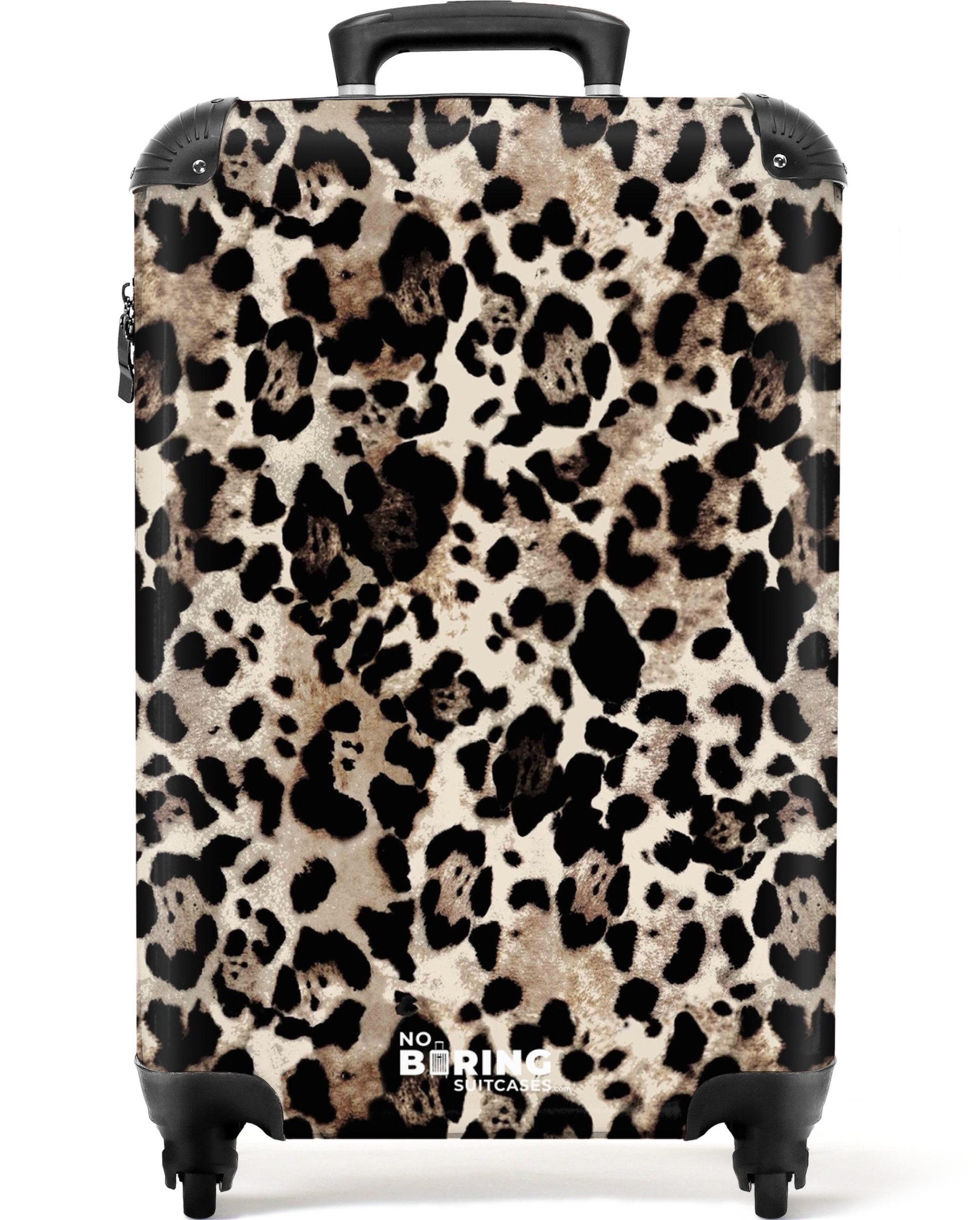 NoBoringSuitcases.com© Hartschalen-Trolley Pantherdruck - Beige - günstig online kaufen