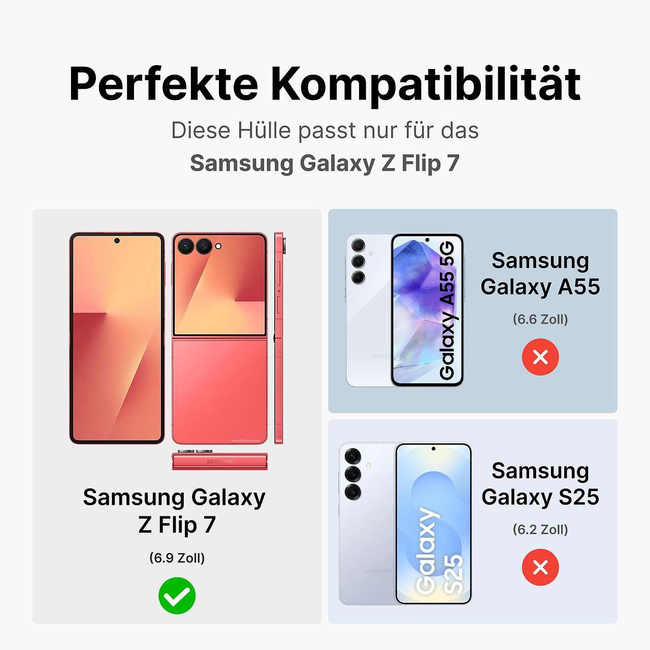 betterfon Handyhülle Panzer Hülle für Samsung Galaxy Z Flip 7 Outdoor Case mit Kameraschutz, Outdoorhülle mit Ringhalter Smartstand und Silikonkern