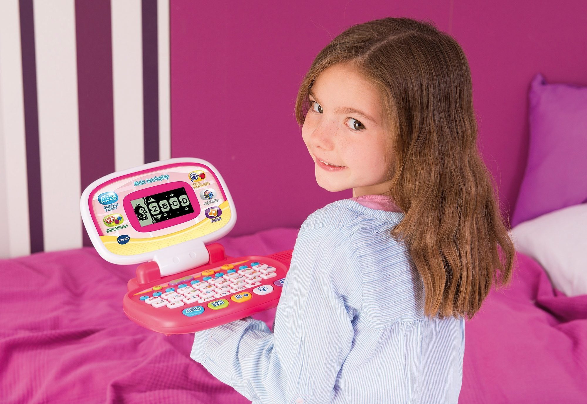 Lernlaptop Set Kindercomputer pink Vtech® School, Mein Ready