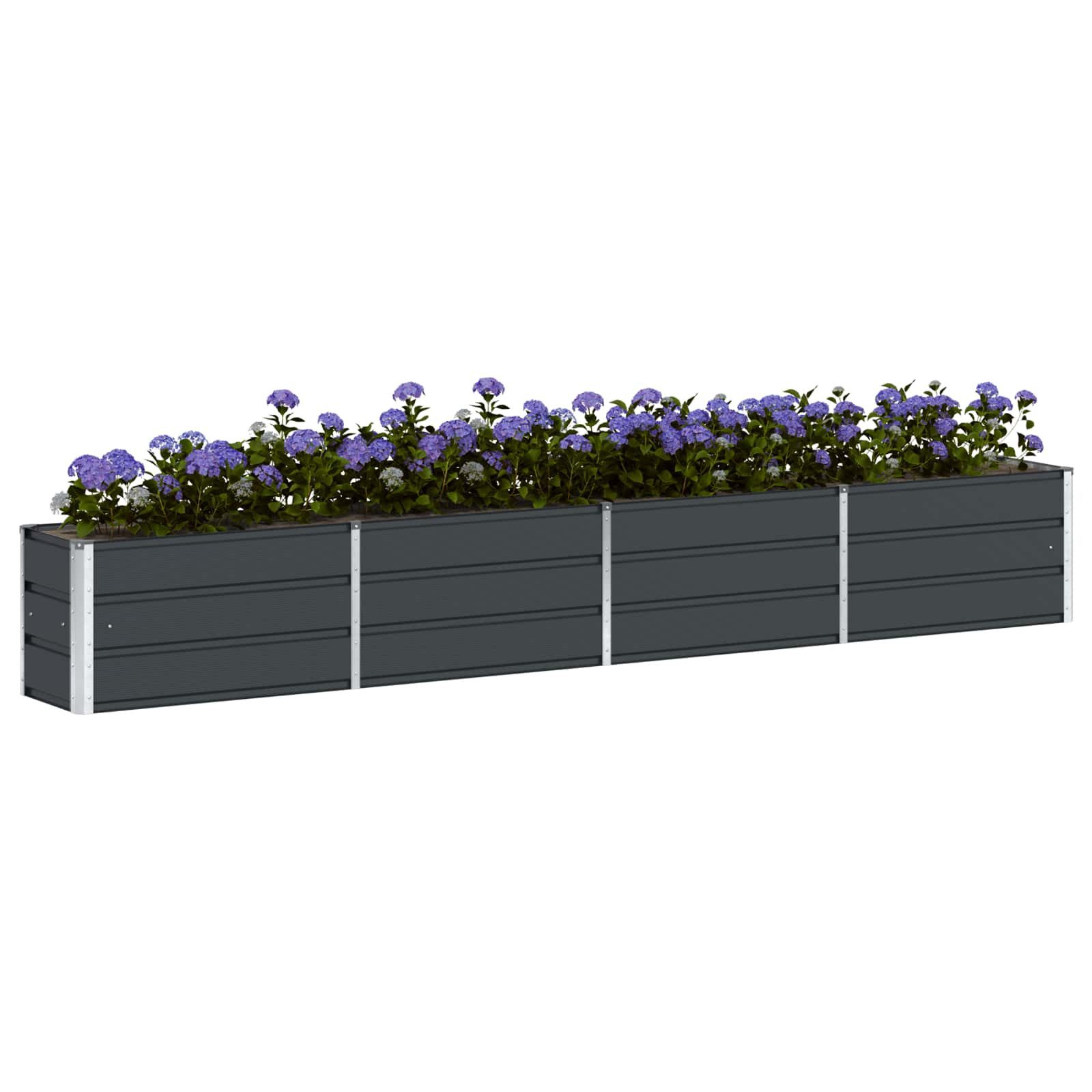 vidaXL Blumentopf Pflanzkübel Anthrazit 320 x 40 x 45 cm Stahl (1 St) – Bild 3 von 5