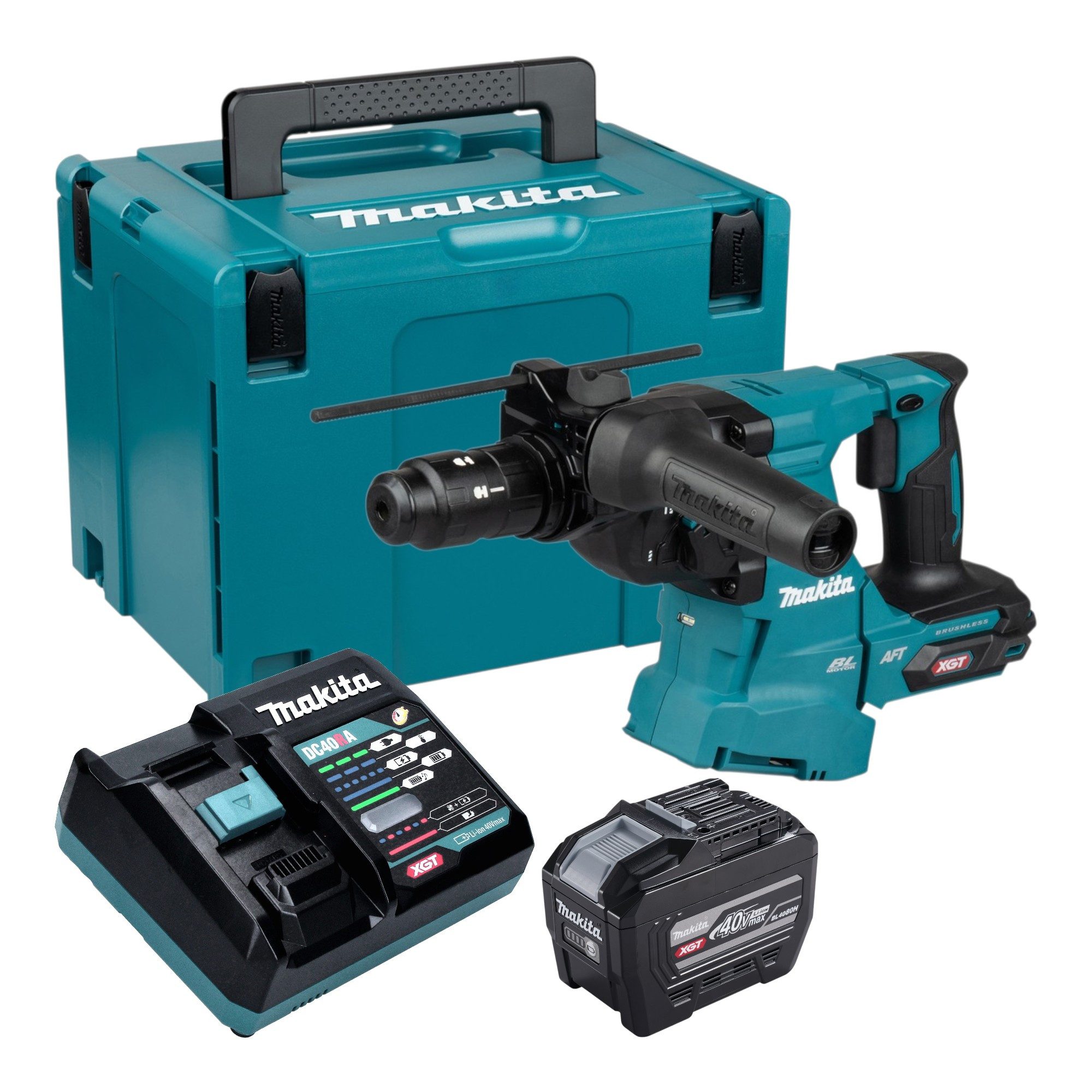 Makita Schlagbohrmaschine HR 012 GE101 Kombihammer 40 V + 1x Akku 8,0 Ah + Ladegerät + Makpac