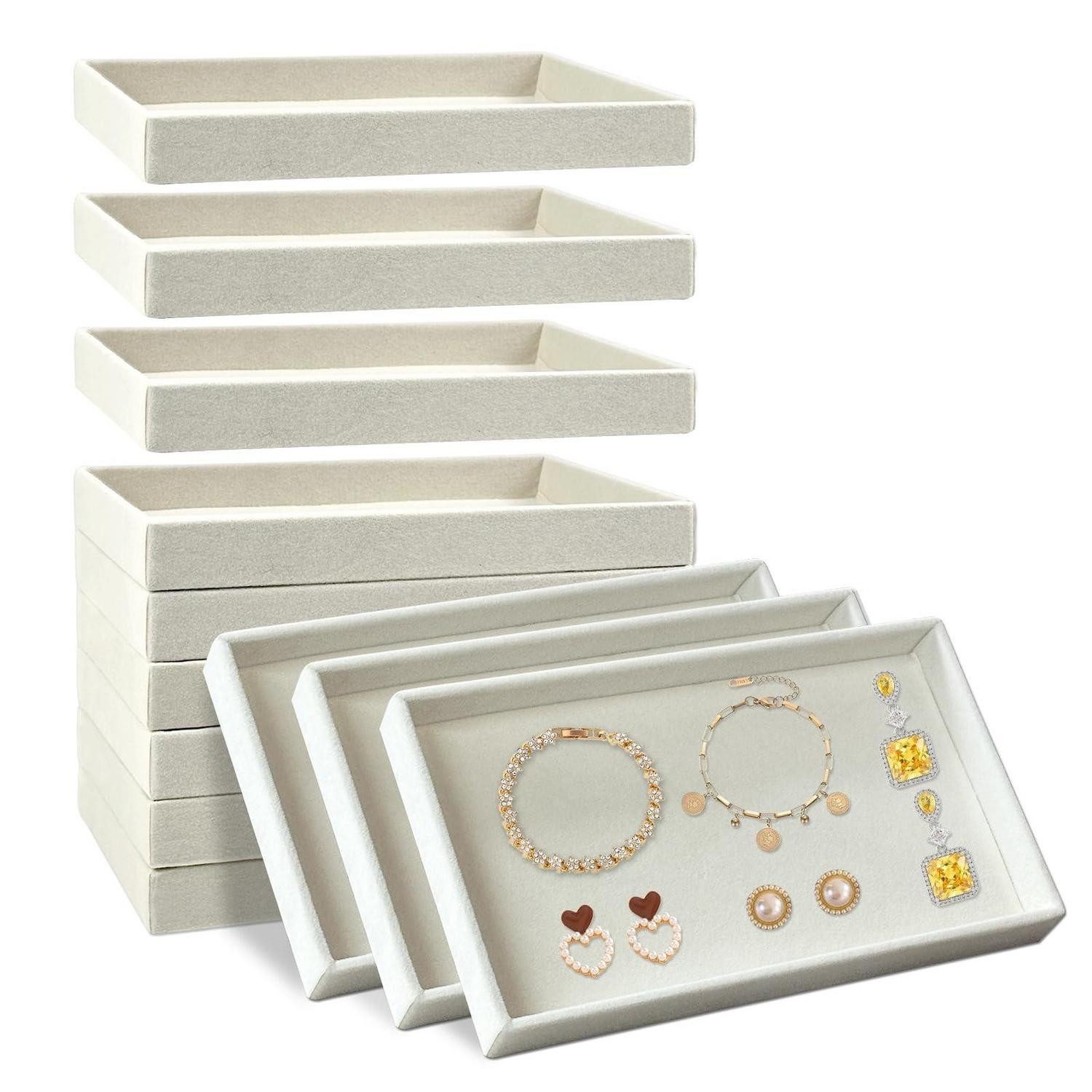 LuxusKollektion Schmuckkasten Schmucktablett stapelbar 21x12,5cm (12 St)