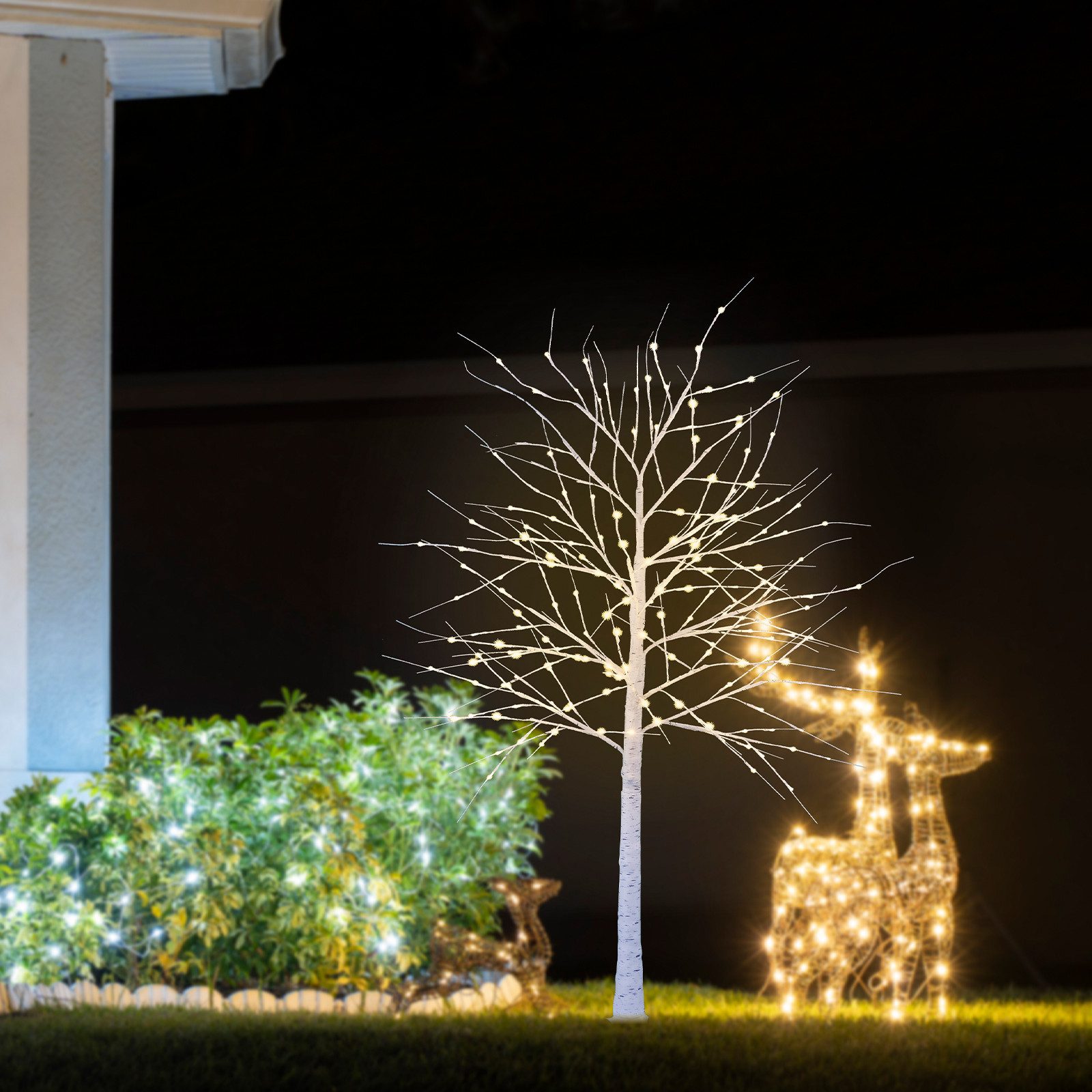 CCLIFE LED Baum Led Lichterbaum Innen Weihnachten Baum Innen, Birkenbaum Lichterdeko
