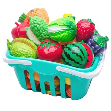 CoolBlauza Spiellebensmittel Zubehör für die Spielküche, Zubehör für die Kinderküche, (35-tlg., Obst und Gemüse Schneidespielzeug), für Kinder ab 3 Jahren