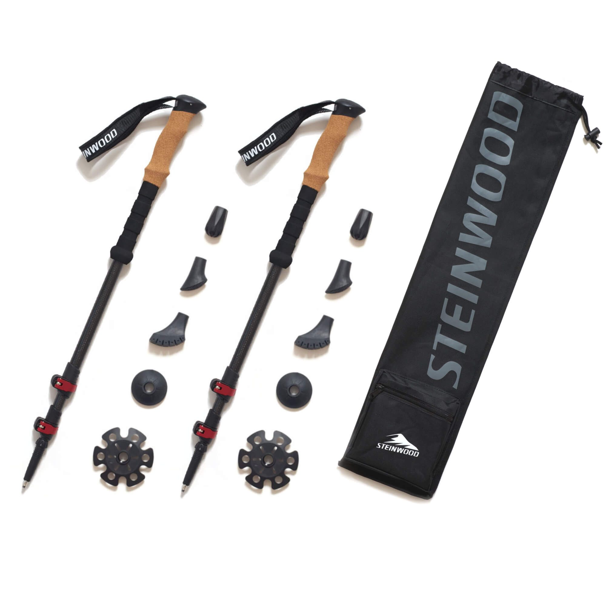 Steinwood Wanderstöcke Steinwood Premium Carbon Wanderstöcke Teleskop - Trekkingstöcke Damen…