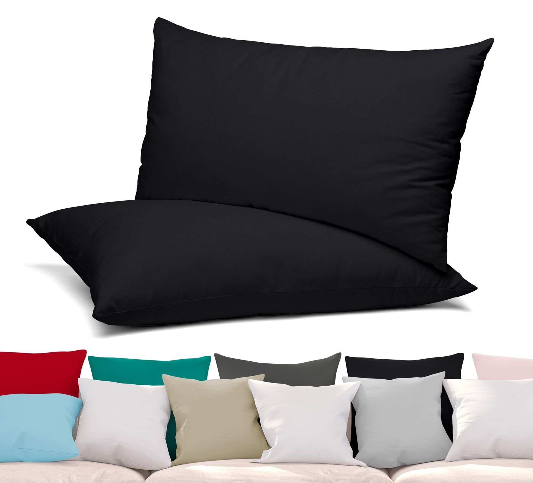 Beautex Kissenhüllen 2er Set Kissenbezug, Kissenhülle aus Baumwolle, Premiu günstig online kaufen