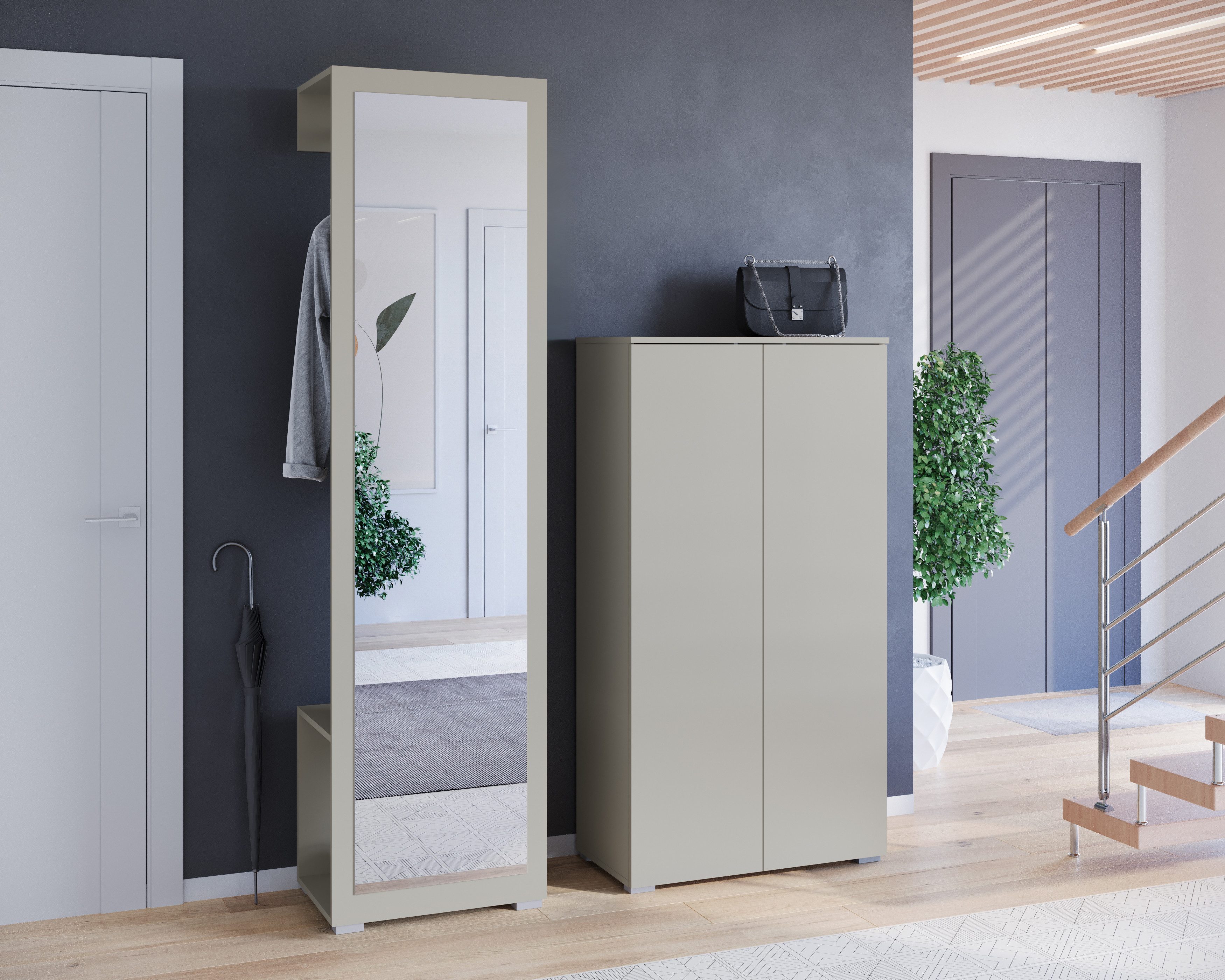 OTTO home Garderoben-Set PARIS/ TOKYO, (Komplett-Set, 2-St), Garderoben-Set Breite 130cm, moderne grifflose Flurmöbel Kleiderstange – Bild 2 von 5