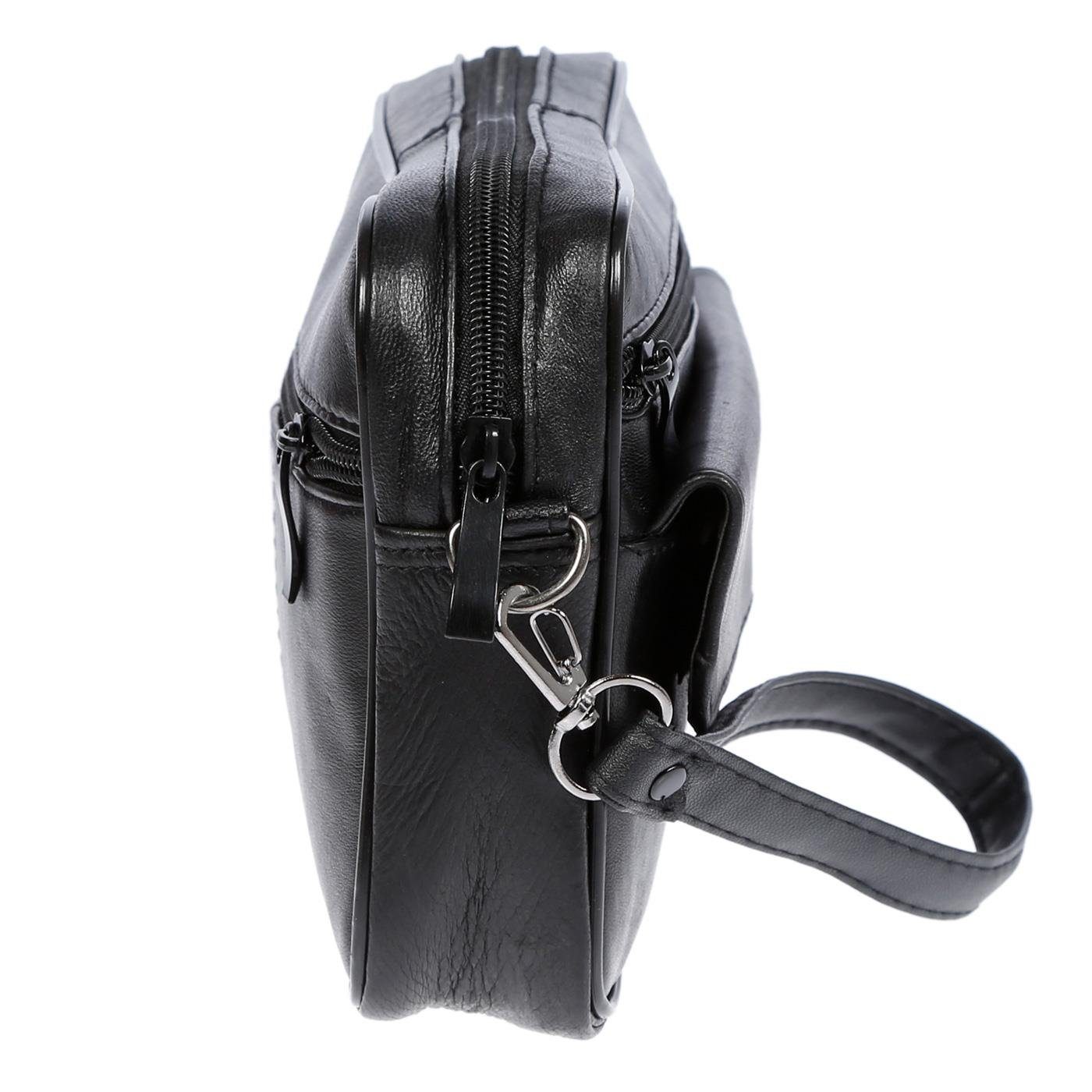 Christian Wippermann Handgelenktasche XL echt Leder Herren Handgelenktasche Herrentasche, Tasche Schwarz Smartphonefach