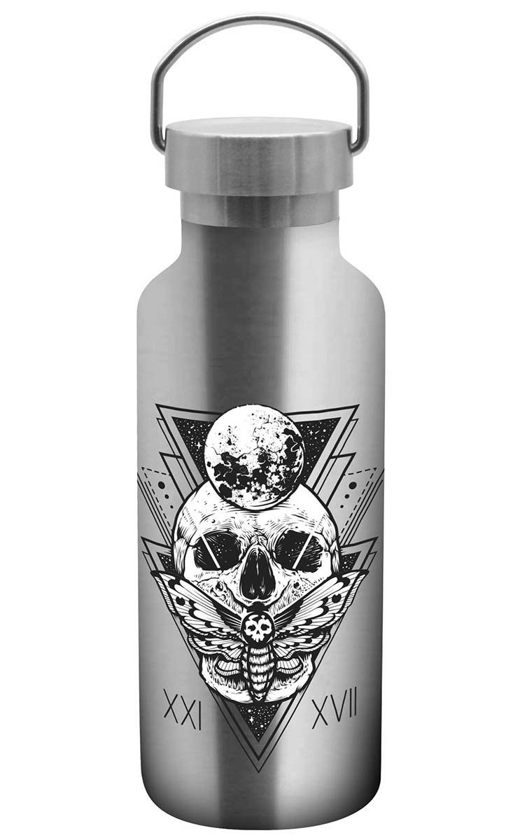 Geda Labels GmbH Isolierflasche Isolierflasche Skull mystic, Silber, 500 ml, doppelwandig, vakuum isoliert