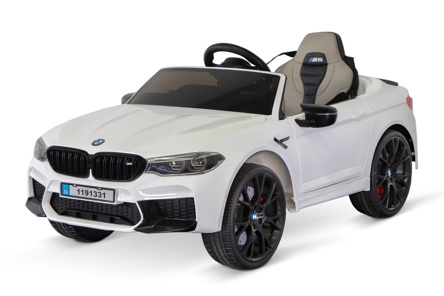 Weiss Elektro-Kinderauto Kinderfahrzeug Kidix Lizenz Elektro M5 Kinderauto 12V/7Ah 2x35W BMW