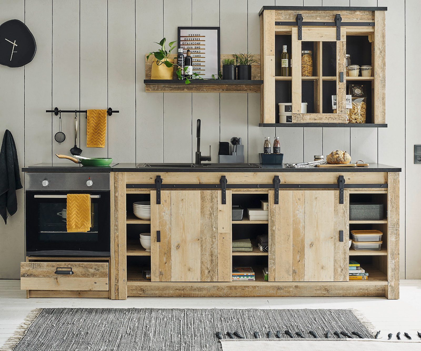 Furn.Design Küchenzeile Stove, Soft-Close, mit Schiebetüren günstig online kaufen