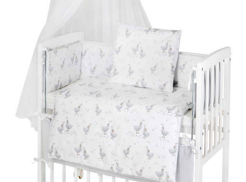 Babybettwäsche Garnitur für Beistellbett 90x40 Komplett (OHNE BETT) Bettdecke, Babyhafen, 6 teilig, mit Reißverschluss, Baumwolle