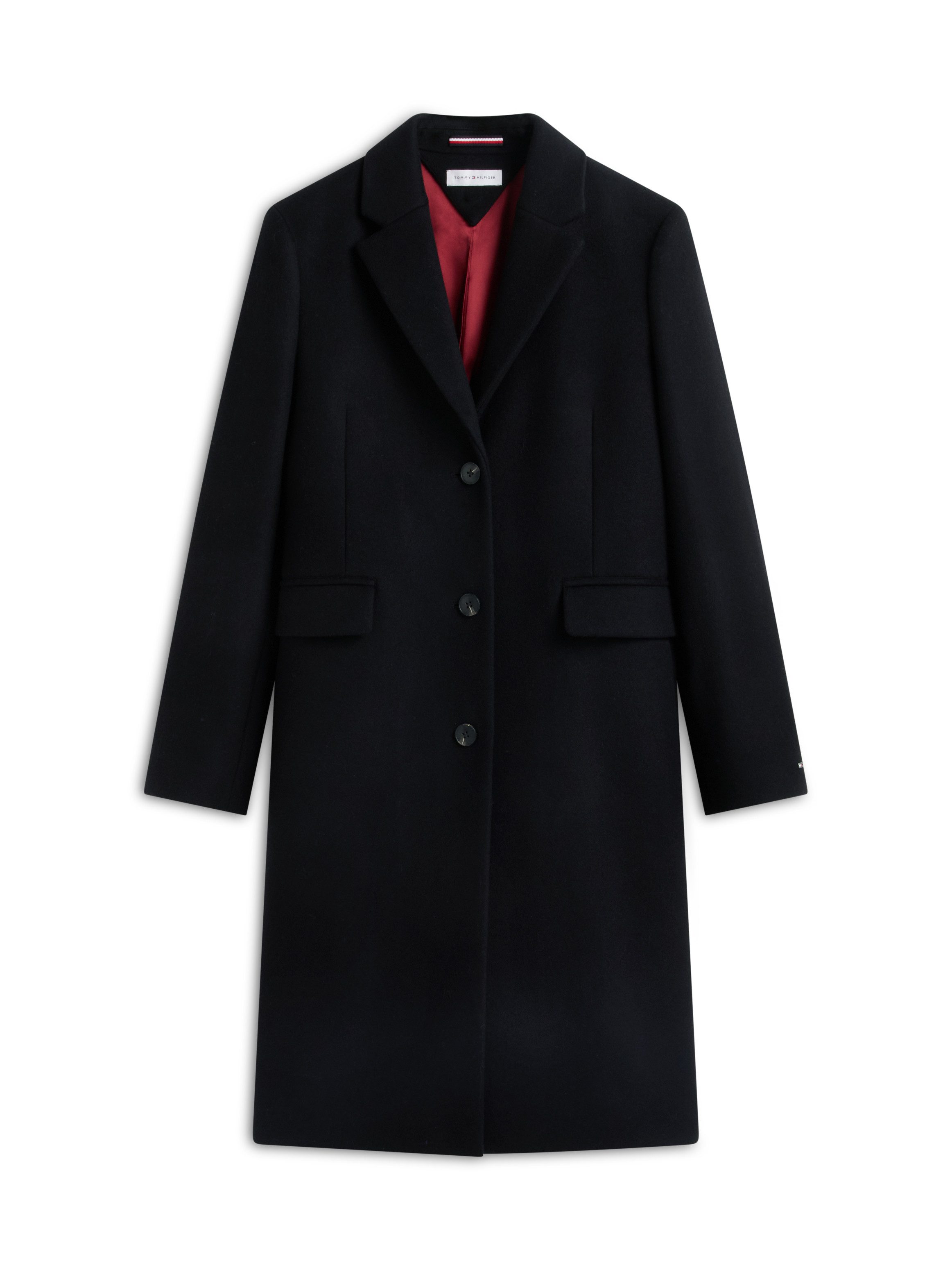 Tommy Hilfiger Kurzmantel WOOL CLASSIC SB COAT Materialmix, mit Wolle, auch in großen Größen