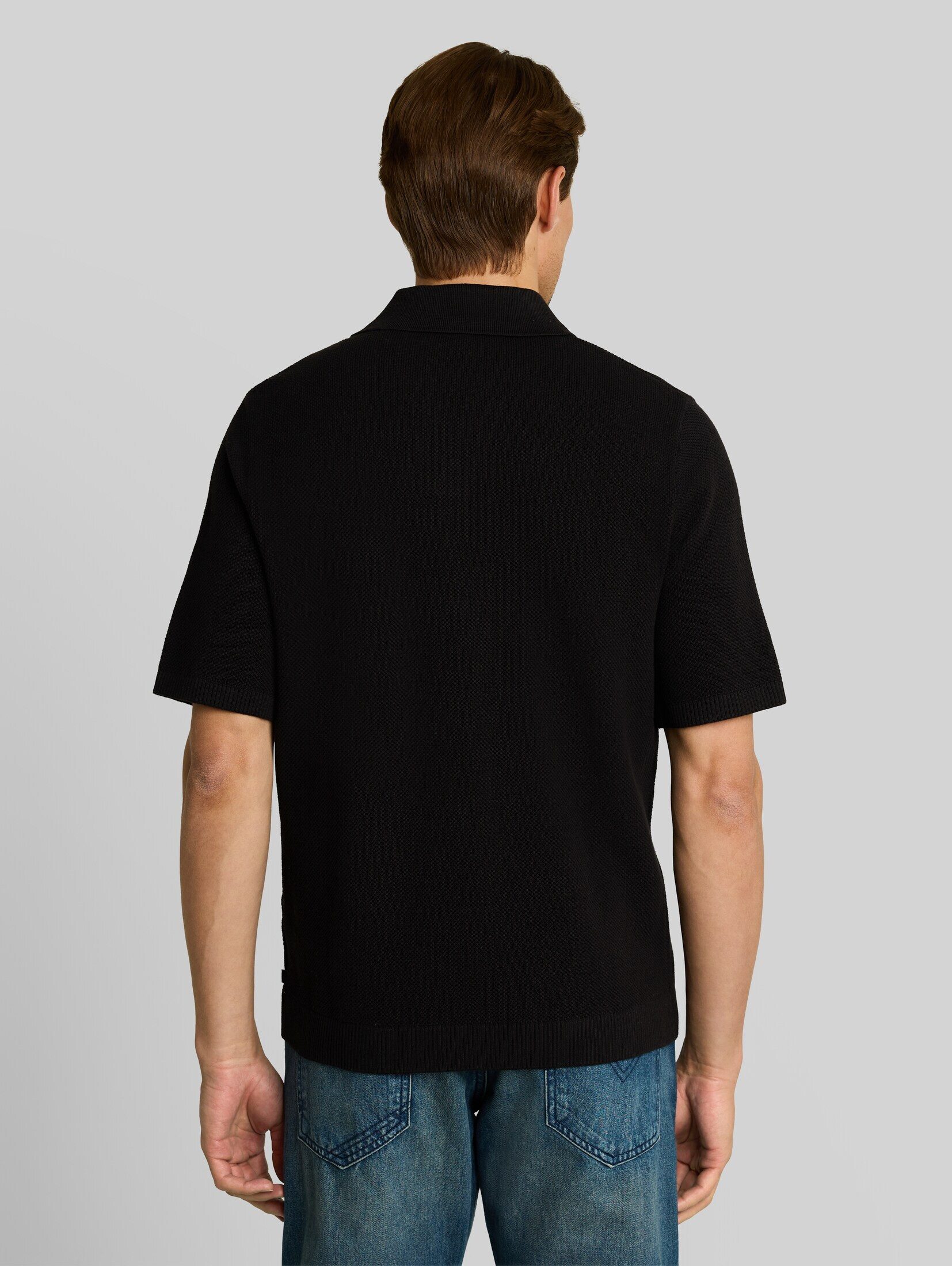 TOM TAILOR Denim T-Shirt Pullover & Strickjacken Piqué Strick-Poloshirt aus Baumwolle
