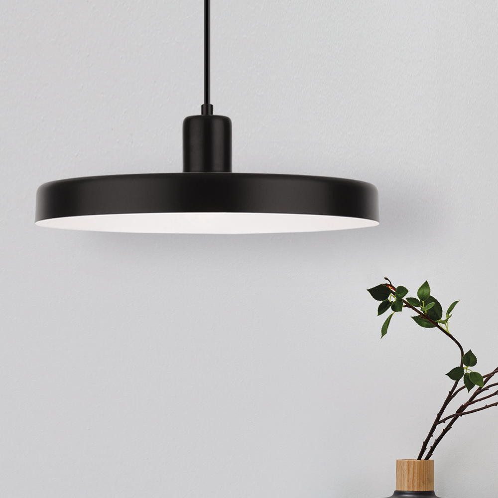 Nova Luce Pendelleuchte Pendelleuchte Chioto in Schwarz-matt und Weiß E27 360mm