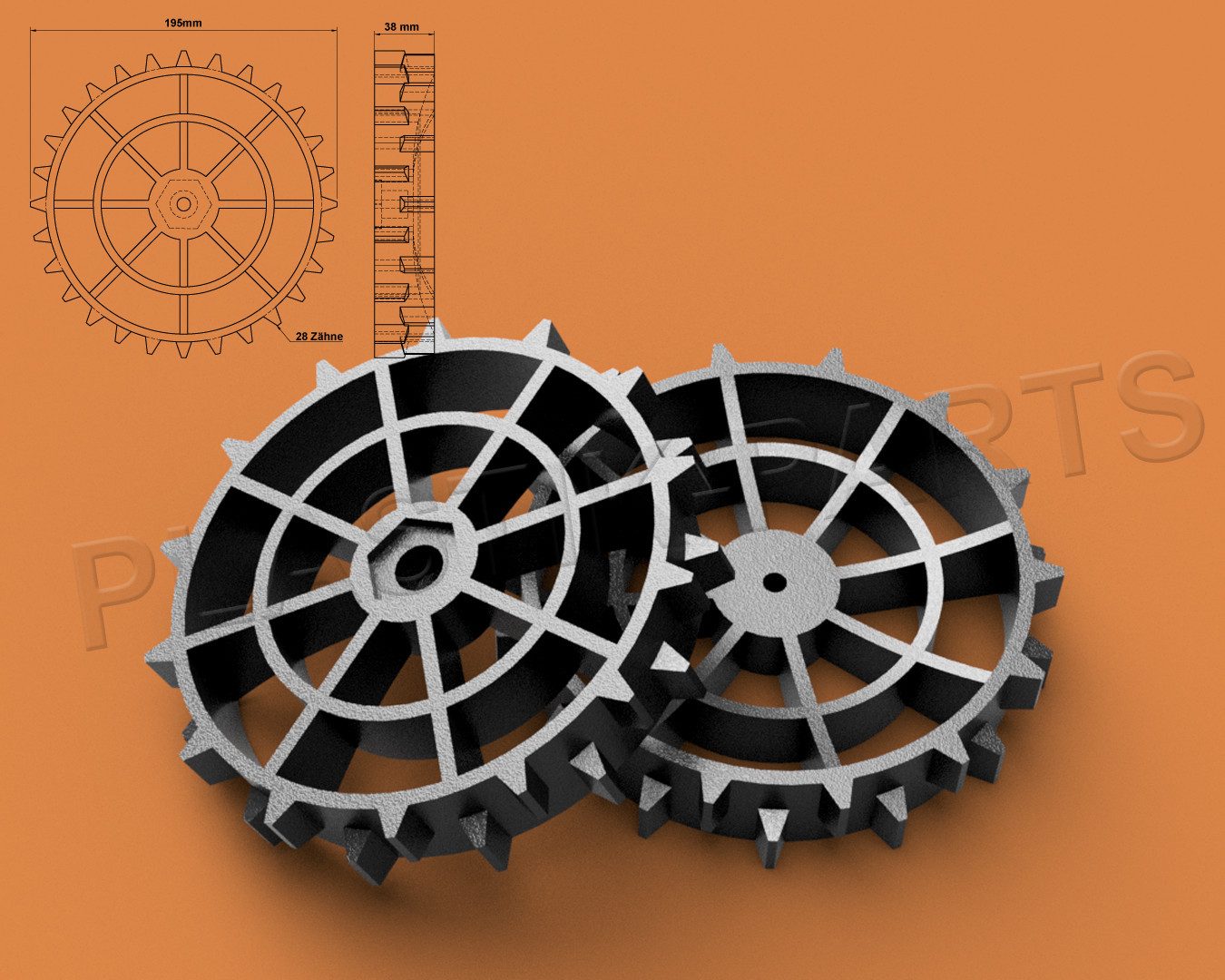 Mähroboter-Rad Antriebsräder 2er Set Offroad Profil für Ferrex R800 Easy R800 Easy+