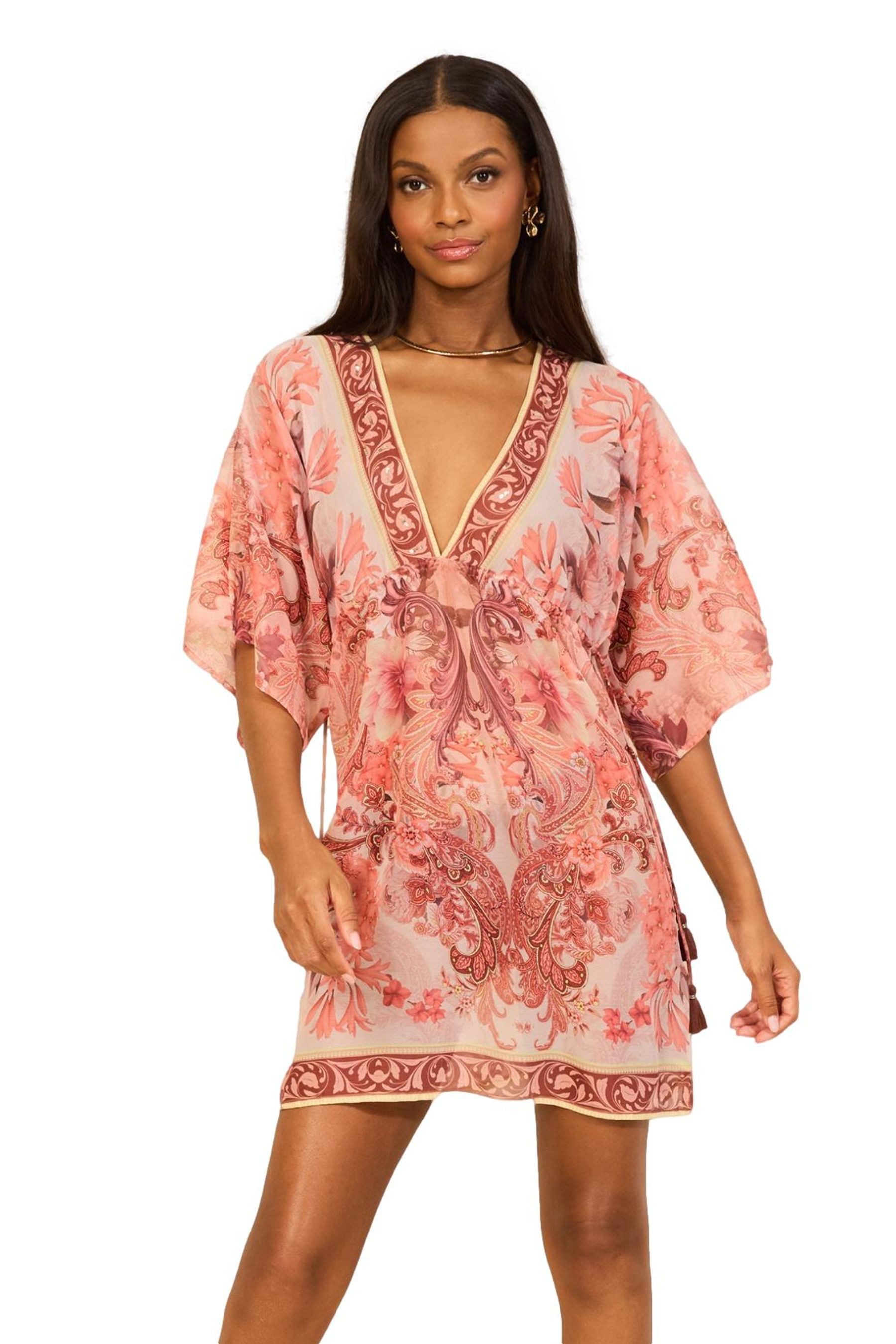 LIPSY Strandkleid Lipsy Marella Mini-Kaftan-Cover-up mit Print (1-tlg)