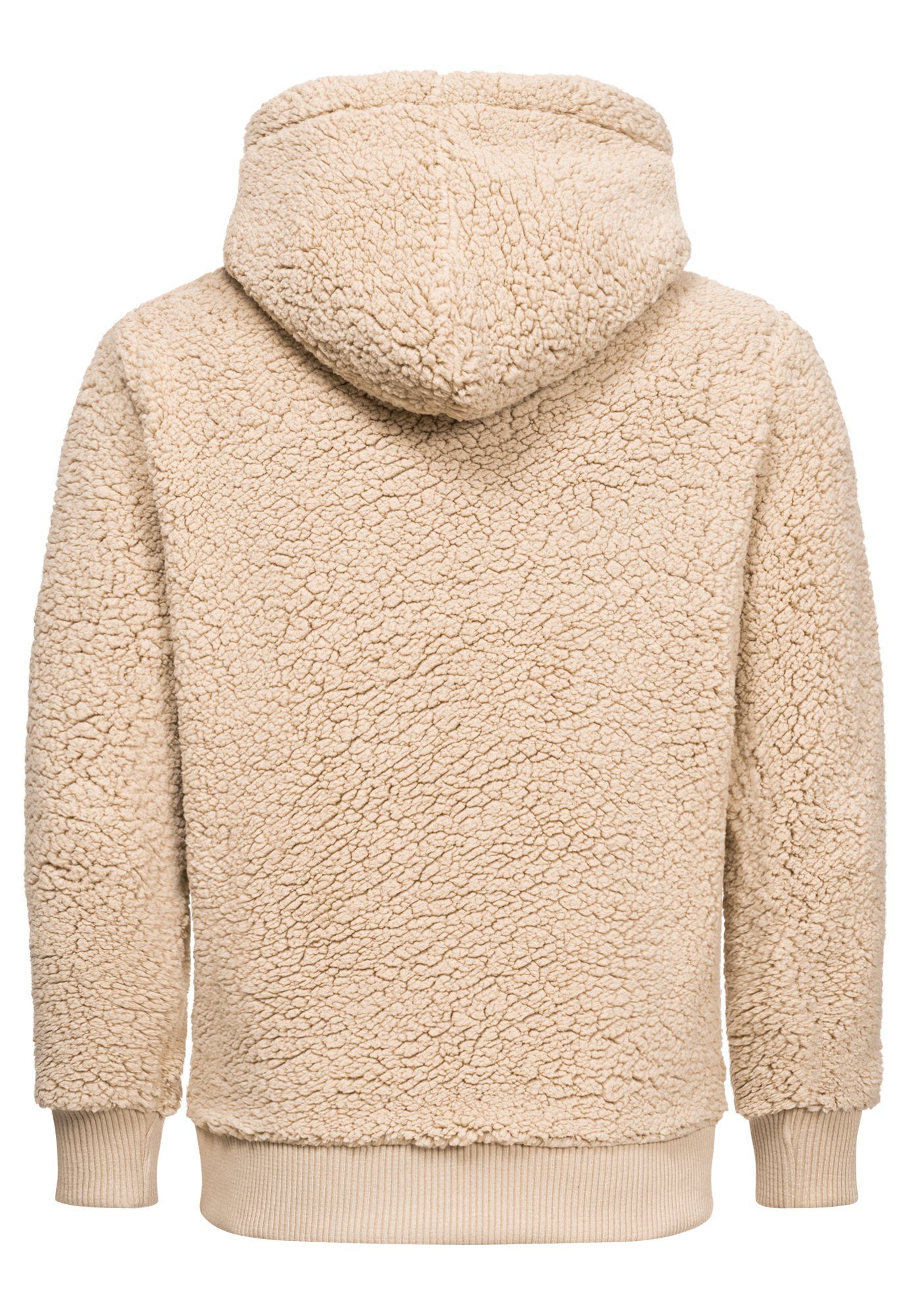 Amaci&Sons Kapuzenpullover RUXTON Windbreaker mit Teddyfell Herren Teddy Sweatjacke Plüsch Hoodie Pullover Windbreaker