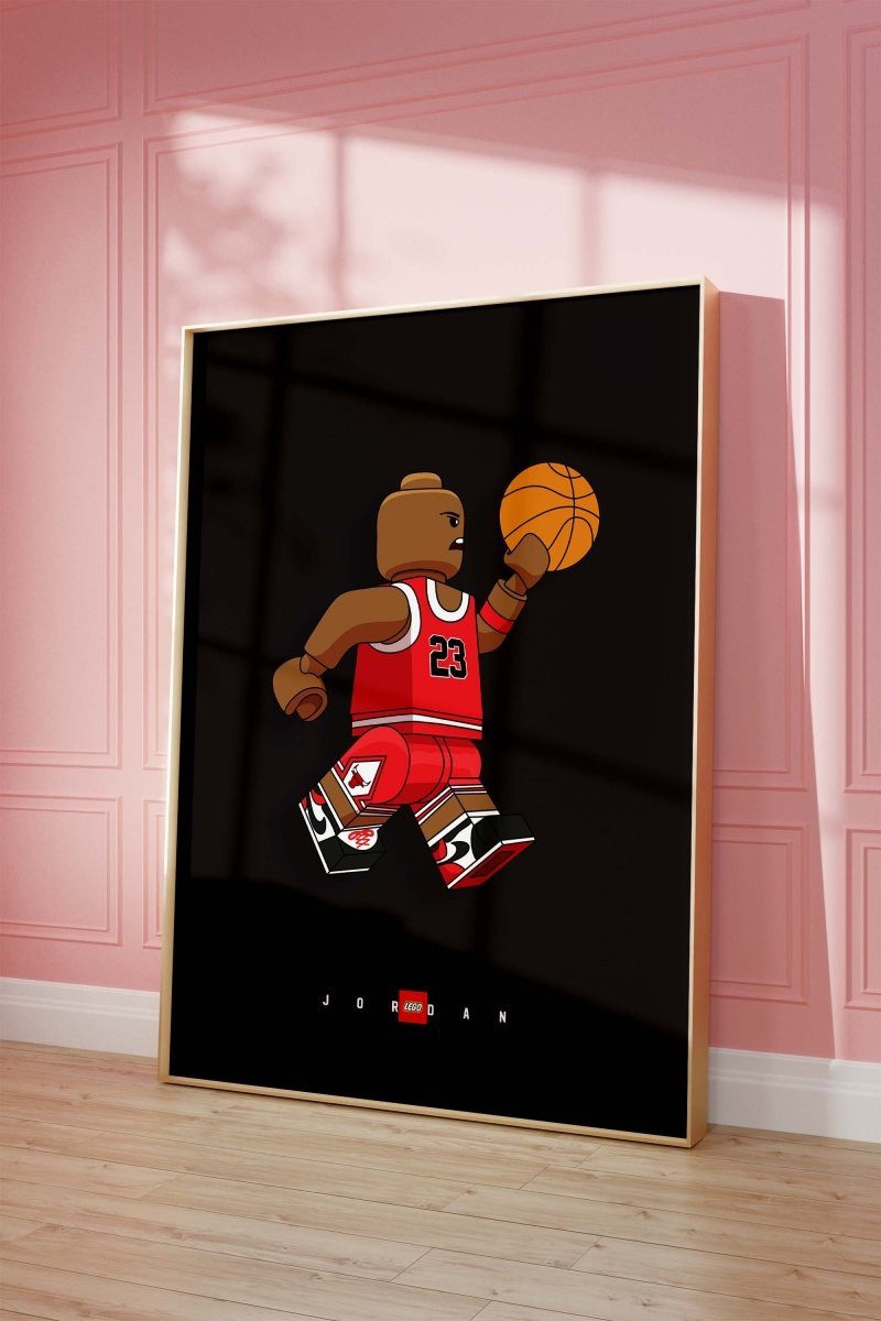JUSTGOODMOOD Poster Block Style Basketball Figur Minimalistische Pop Art Sport llustration, (1 St) – Bild 3 von 5