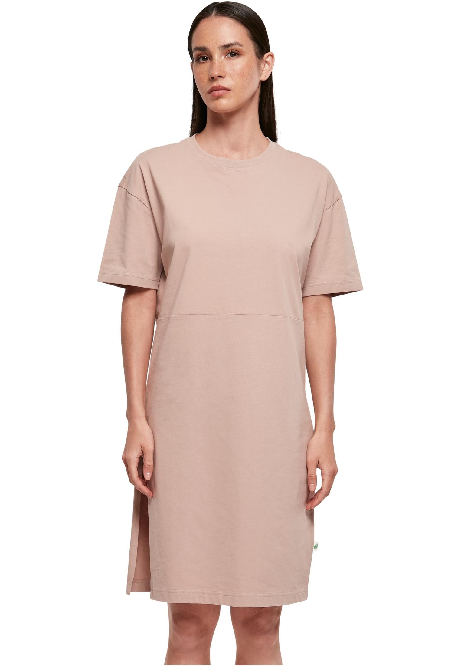 urbandreamz Jerseykleid Damen Kleid Lang Organic Oversized Slit Tee Shirt