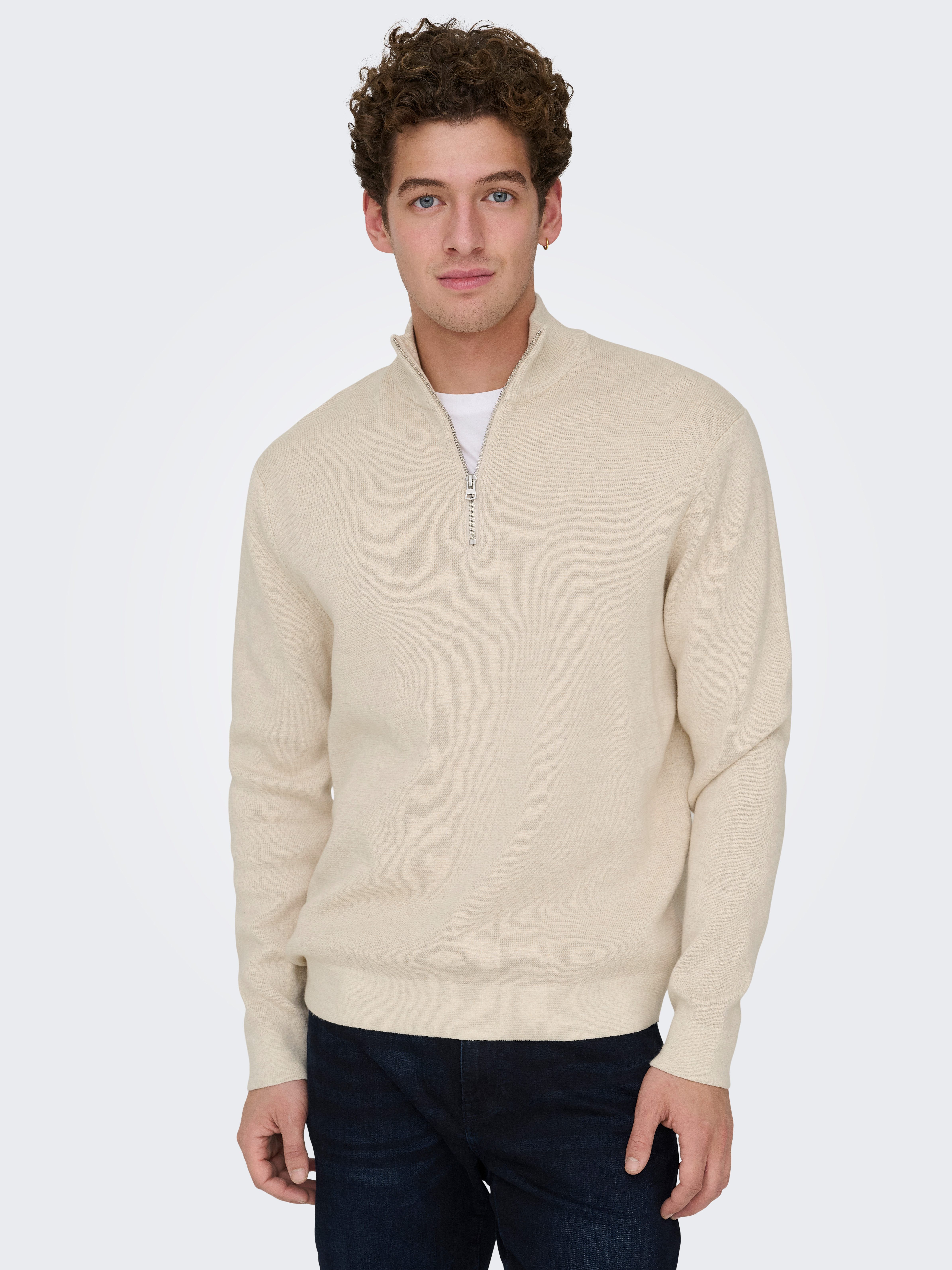 ONLY & SONS Troyer ONSTING LIFE REG HALF ZIP KNIT NOOS Baumwolle, regular f günstig online kaufen