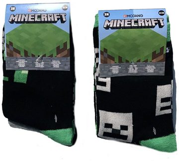 Minecraft Freizeitsocken MINECRAFT Kindersocken Jungen + Mädchen 6 Paar Gr.27/30 35/38 39/42 Minecraft Socken Kinder Jugendliche Jungen Mädchen