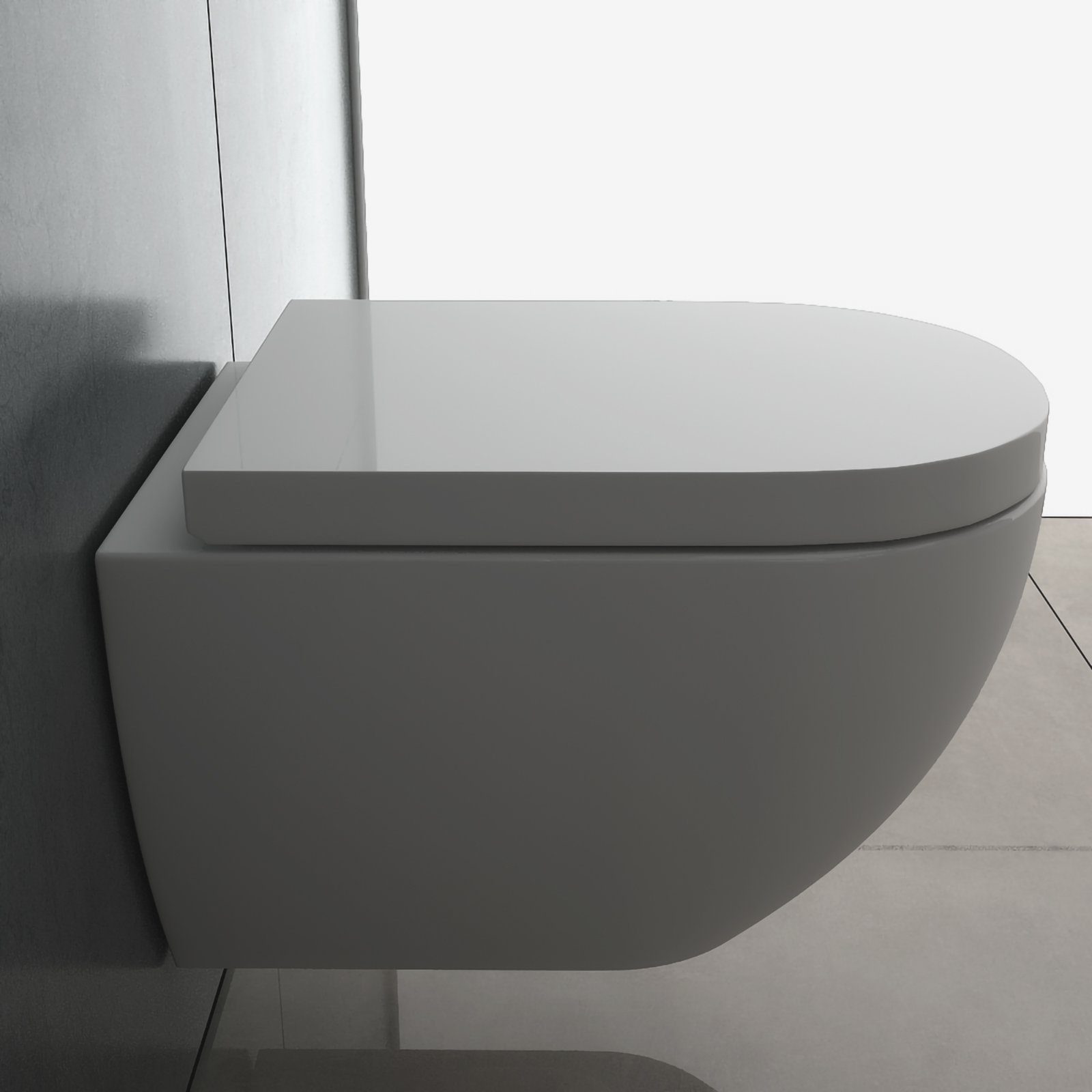 Alpenberger Dusch-WC Hänge WC mit Bidet Funktion Toilette mit WC Sitz mit Absenkautomatik, wandhängend, Abgang waagerecht, Hänge WC Spülrandlos, Dusch WC mit Bidet Funktion -Taharet Hänge WC