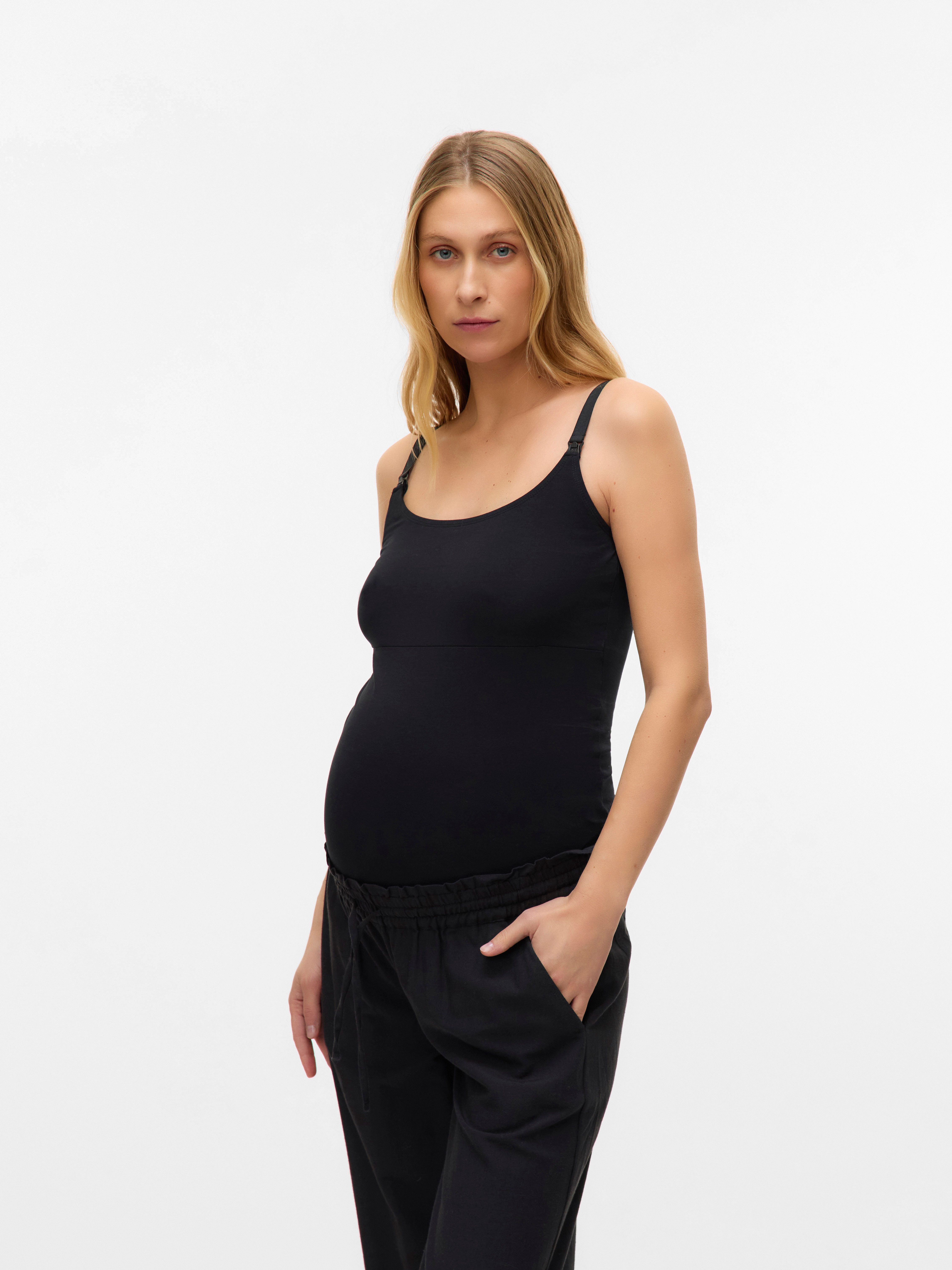 Mamalicious Maternity Top MLKERRIE STRAP JRS TOP 2F 2-P NOOS (Pack, 2-piece) Cotton blend, regular fit