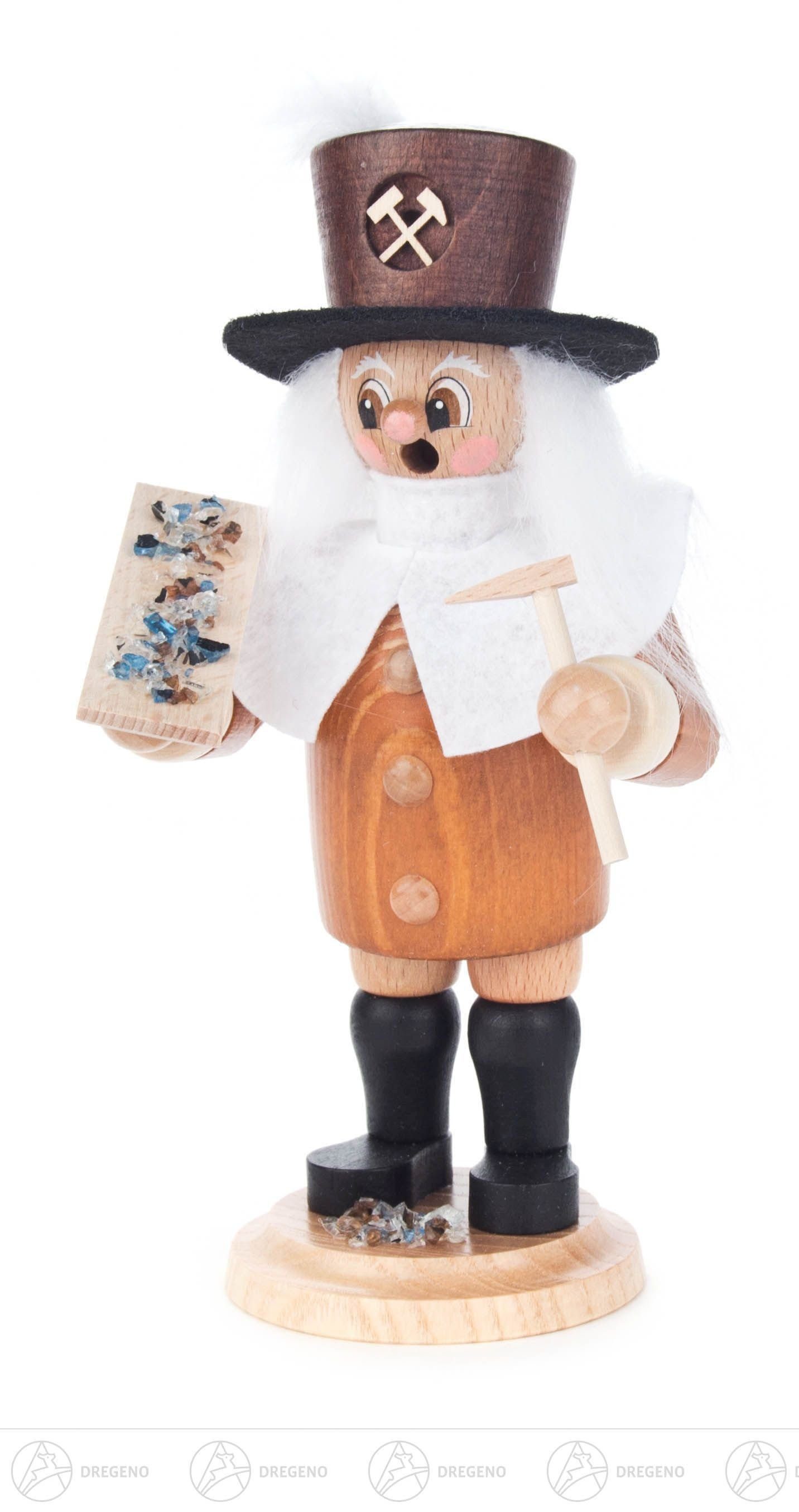 Dregeno Erzgebirge Räuchermännchen Räuchermann Wichtel Bergmann Breite x Höhe x Tiefe 10 cmx20 cmx10 cm