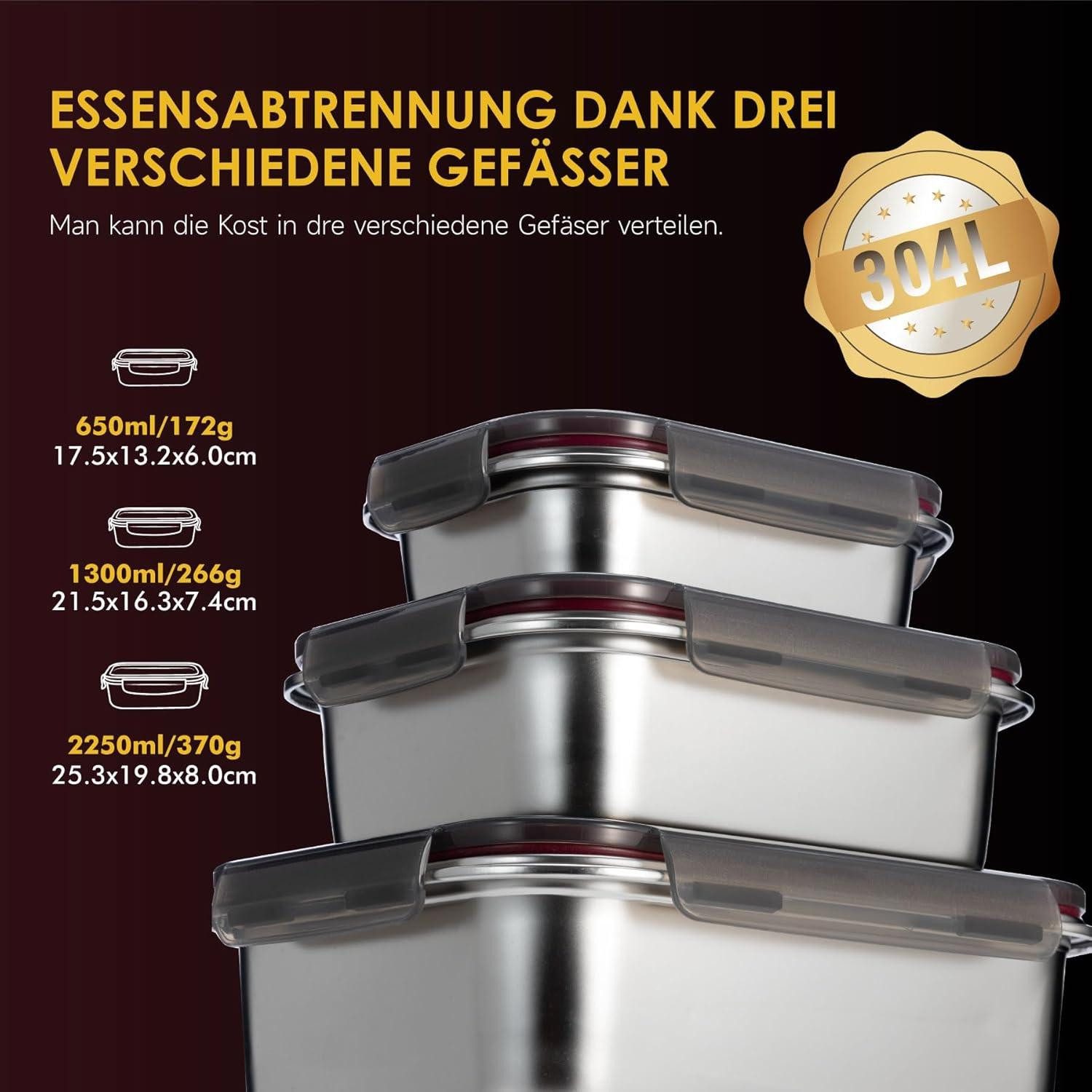 LuxusKollektion Aufbewahrungsbox Frischhaltedosen Edelstahl luftdicht Decke günstig online kaufen