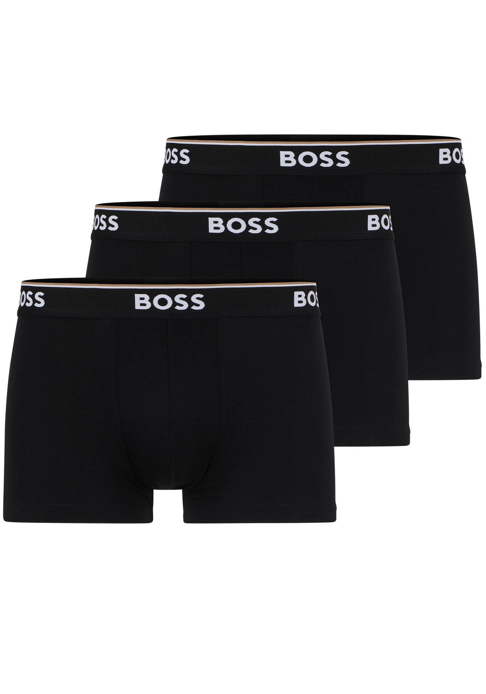 3er-Pack) Webbund black mit (Packung, BOSS Boxer Logo