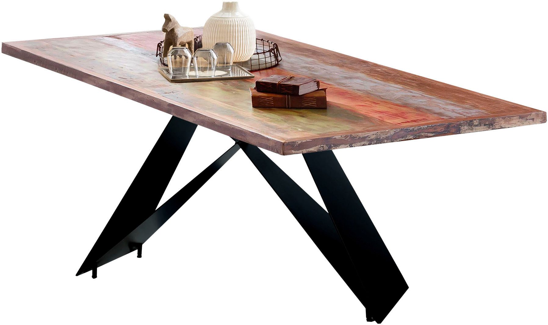 SIT Esstisch (1-St), aus bunt lackiertem Altholz