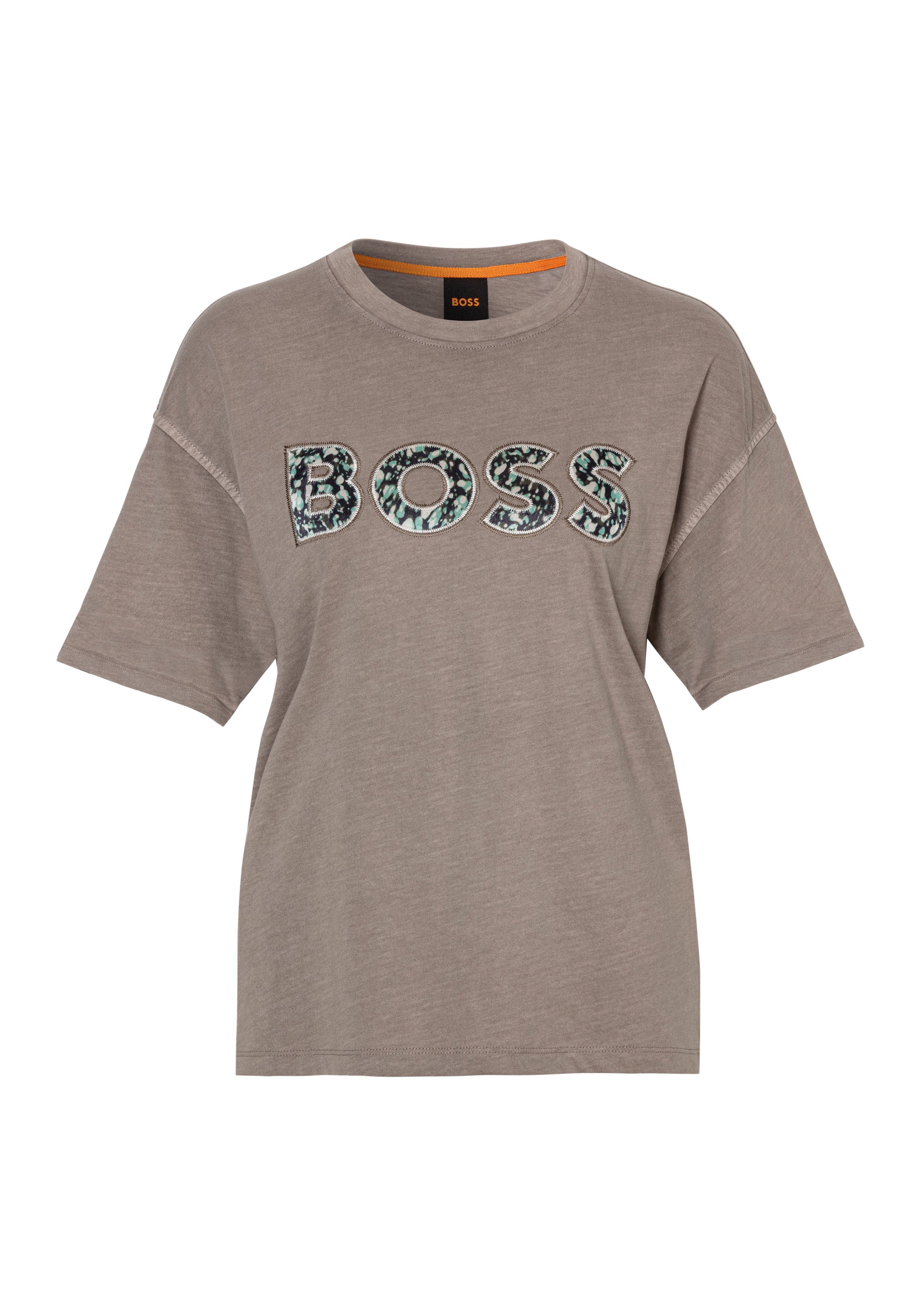 BOSS-Logostickerei ORANGE mit BOSS T-Shirt C_Evina_nevermind
