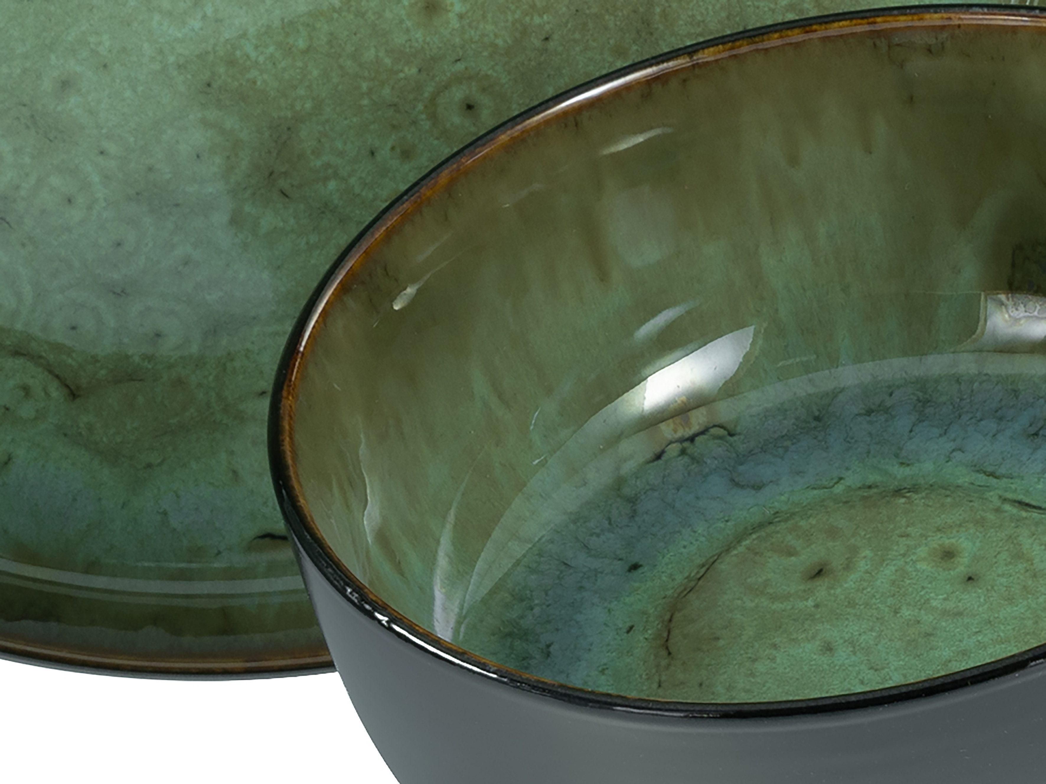 CreaTable Kombiservice Nordic Fjord, Kombiservice 16-tlg (16-tlg), 4 Personen, Steinzeug, Reaktivglasur, Scandi-Style