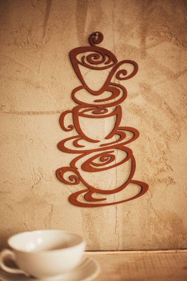 Ferrum Art Design Metallbild Wandbild Kaffeetassen - Edelrost