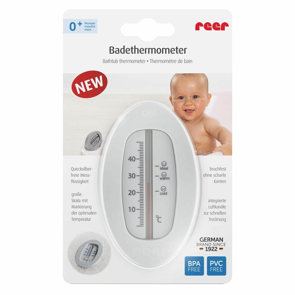 Reer Badethermometer Oval Grau