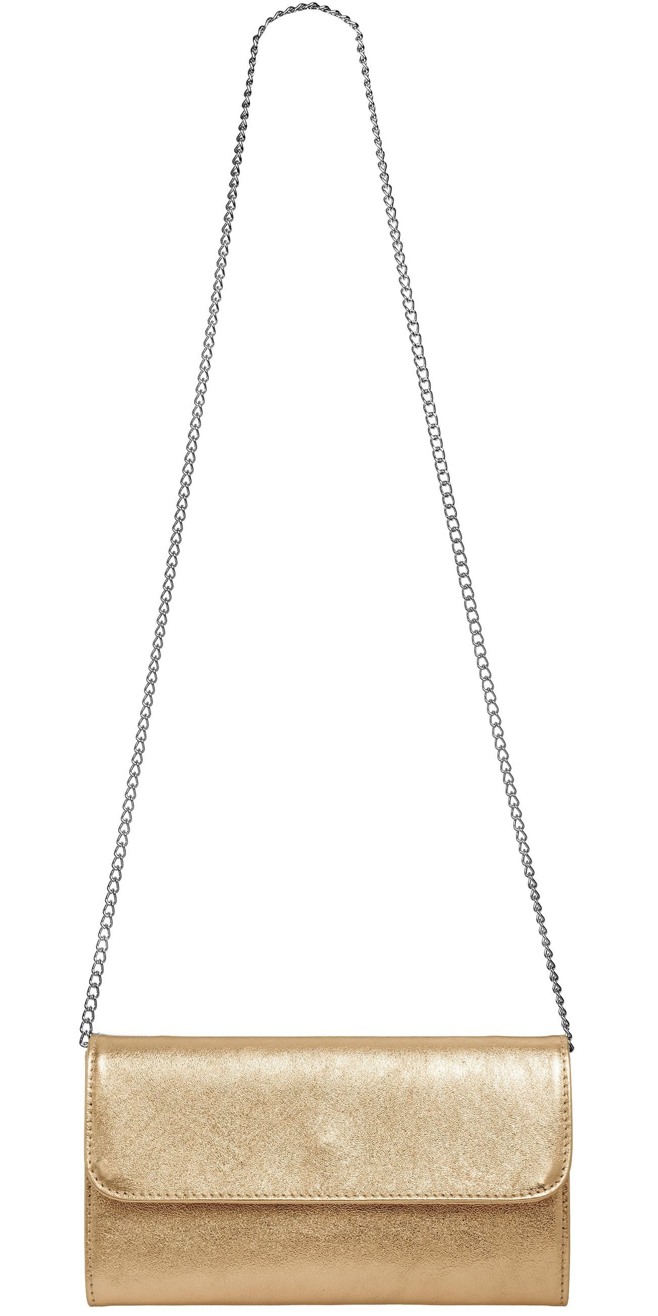 Caspar Clutch Abendtasche Metallic Leder Damen Tasche - PREMIUM LINE - Modell No.779, leicht, elegant & langlebig- 100% Echtleder - Handmade in Italy