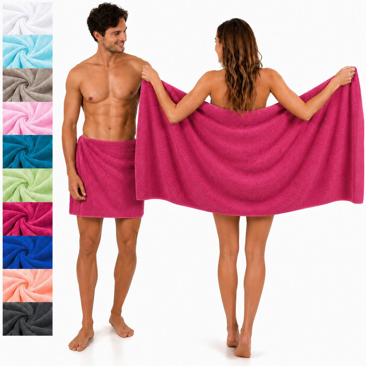 Betz Saunatuch 2 Stück Saunatücher Palermo 80x200 cm Badetuch Strandtuch, 100% Baumwolle (Set, 2-St)