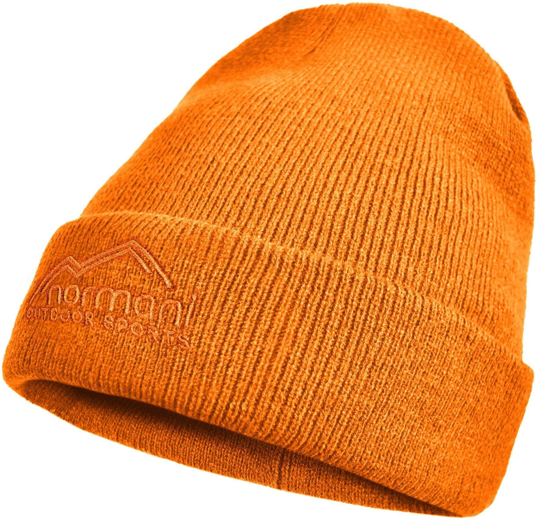 normani Strickmütze Wintermütze mit 3M Thinsulate™ (40 g) Calgary Skimütze mit Thinsulatefütterung Streetwear mit Umschlag Orange