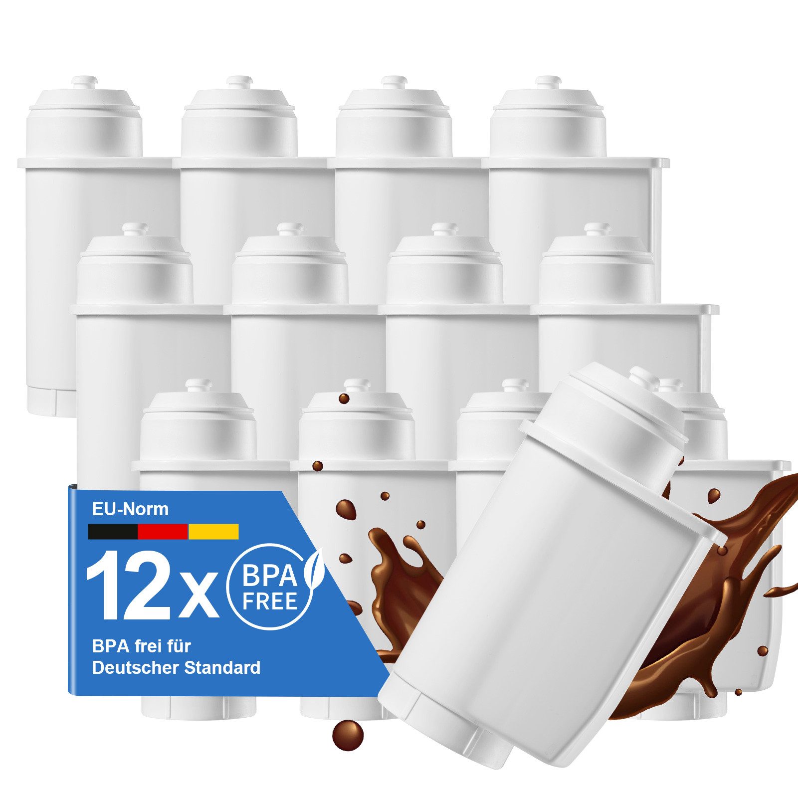 Filswa Ersatzfilter für Siemens EQ Series, EQ3/EQ6/EQ9, für Brita Intenza 575491,8 Stück, Zubehör für Siemens EQ Series und plus series, EQ3/5/6 Plus/7/8/9, Ersatz für Bosch TCZ-7003, TCZ7033, Siemens TZ70003/TCZ7003,TES71151, 12008246, 467873, Ersatz für