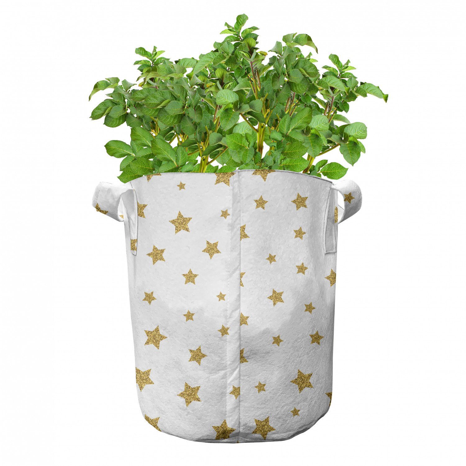 Pflanzen, mit Geburtstag hochleistungsfähig Gelb-Sterne-Muster Abakuhaus Pflanzkübel Stofftöpfe für Griffen