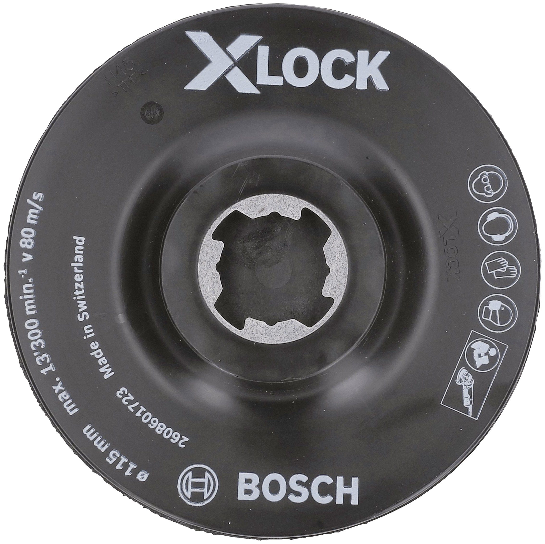 Bosch Professional Schleifscheibe 115mm Mittelstift, mit X-LOCK, SCM Stützteller