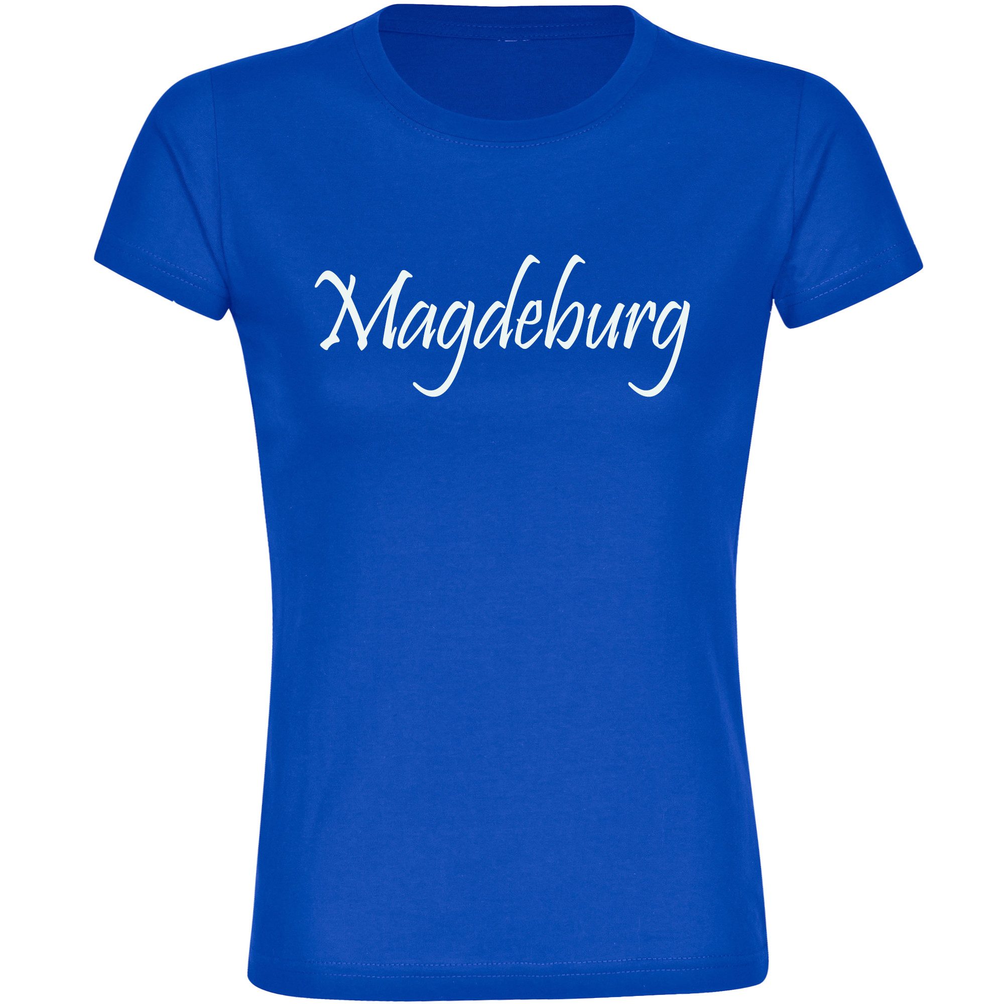 multifanshop T-Shirt Damen Magdeburg - Schriftzug - Frauen