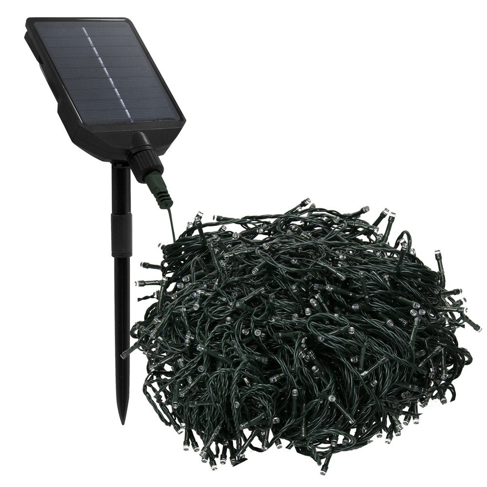 ECD Germany LED-Lichterkette Weihnachtsbeleuchtung Weihnachtslichterkette Christbaumbeleuchtung, Cluster Lichterkette 800 LEDs 16m für Innen & Außen Warmweiß